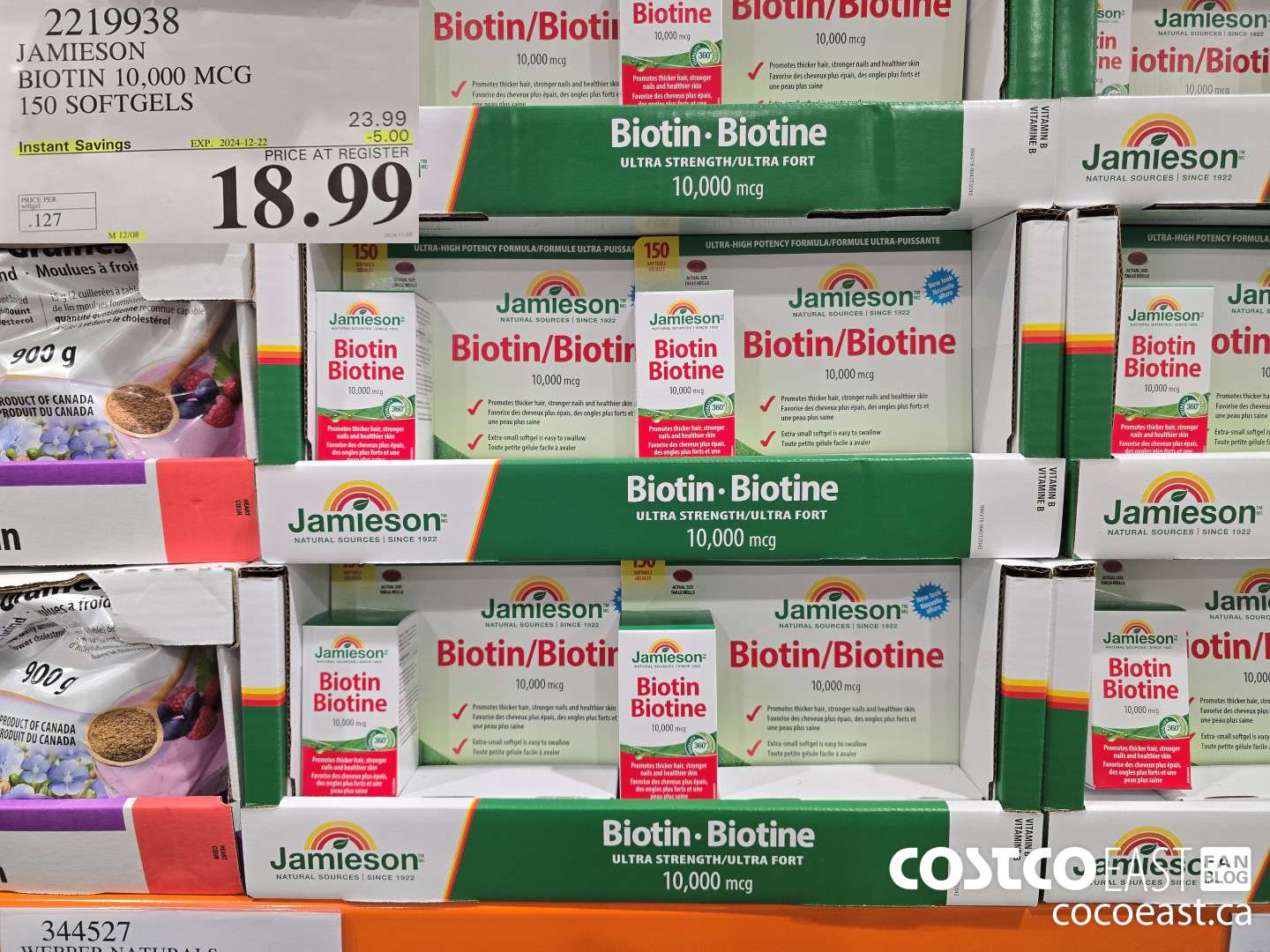 2219938 JAMIESON BIOTIN 10,000 MCG 150 SOFTGELS ($5.00 INSTANT SAVINGS EXPIRES ON 2024-12-22) $18.99