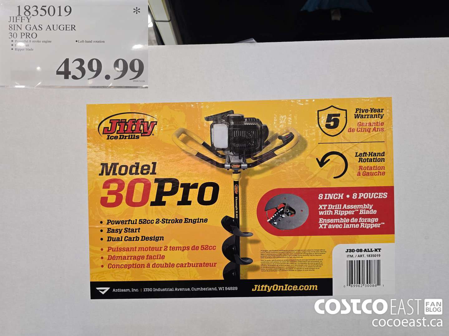 1835019 JIFFY 8IN GAS AUGER 30 PRO $439.99