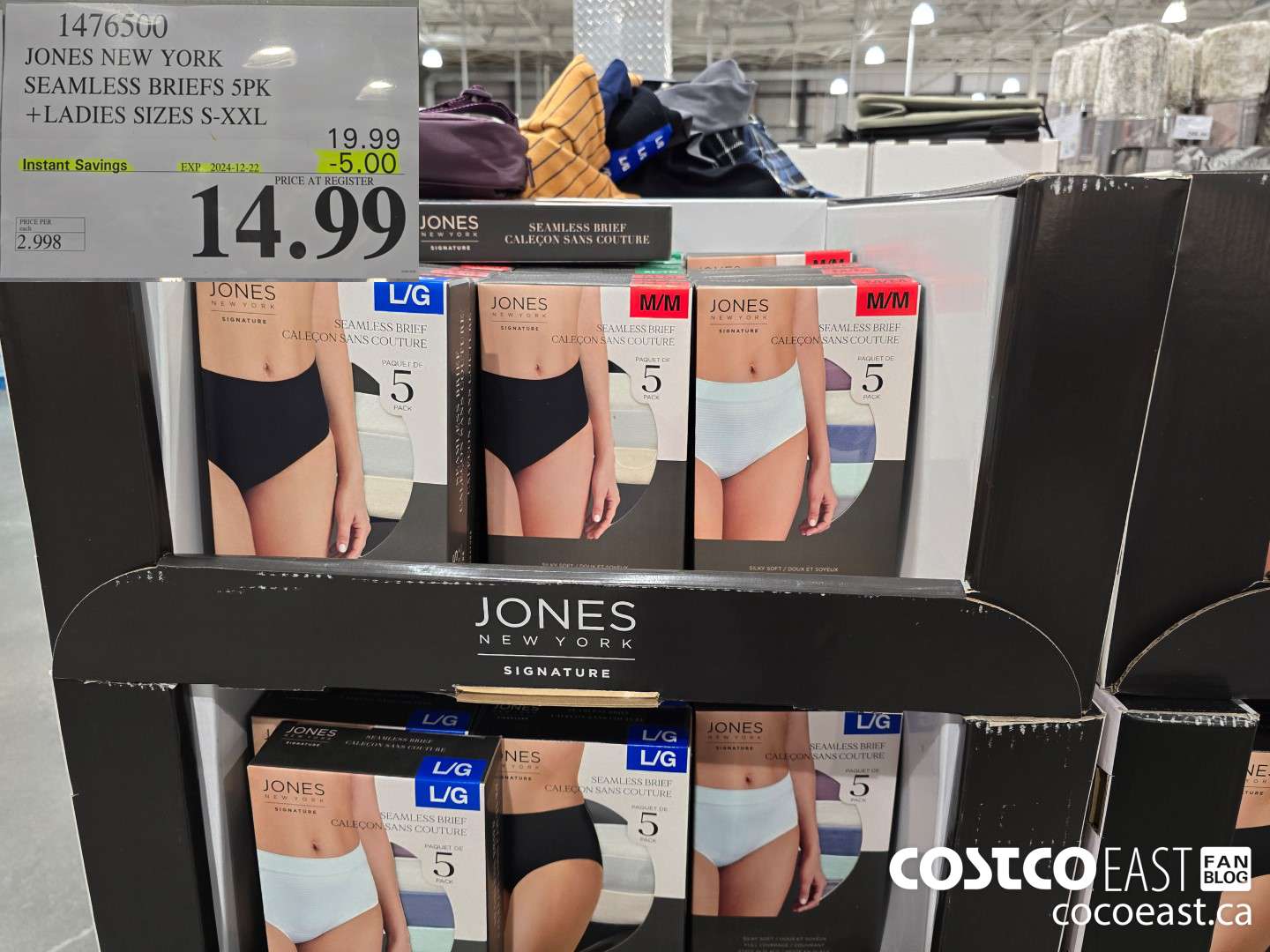 1476500 JONES NEW YORK BRIEF 5PK +LADIES SIZES S-XXL ($5.00 INSTANT SAVINGS EXPIRES ON 2024-12-22) $14.99