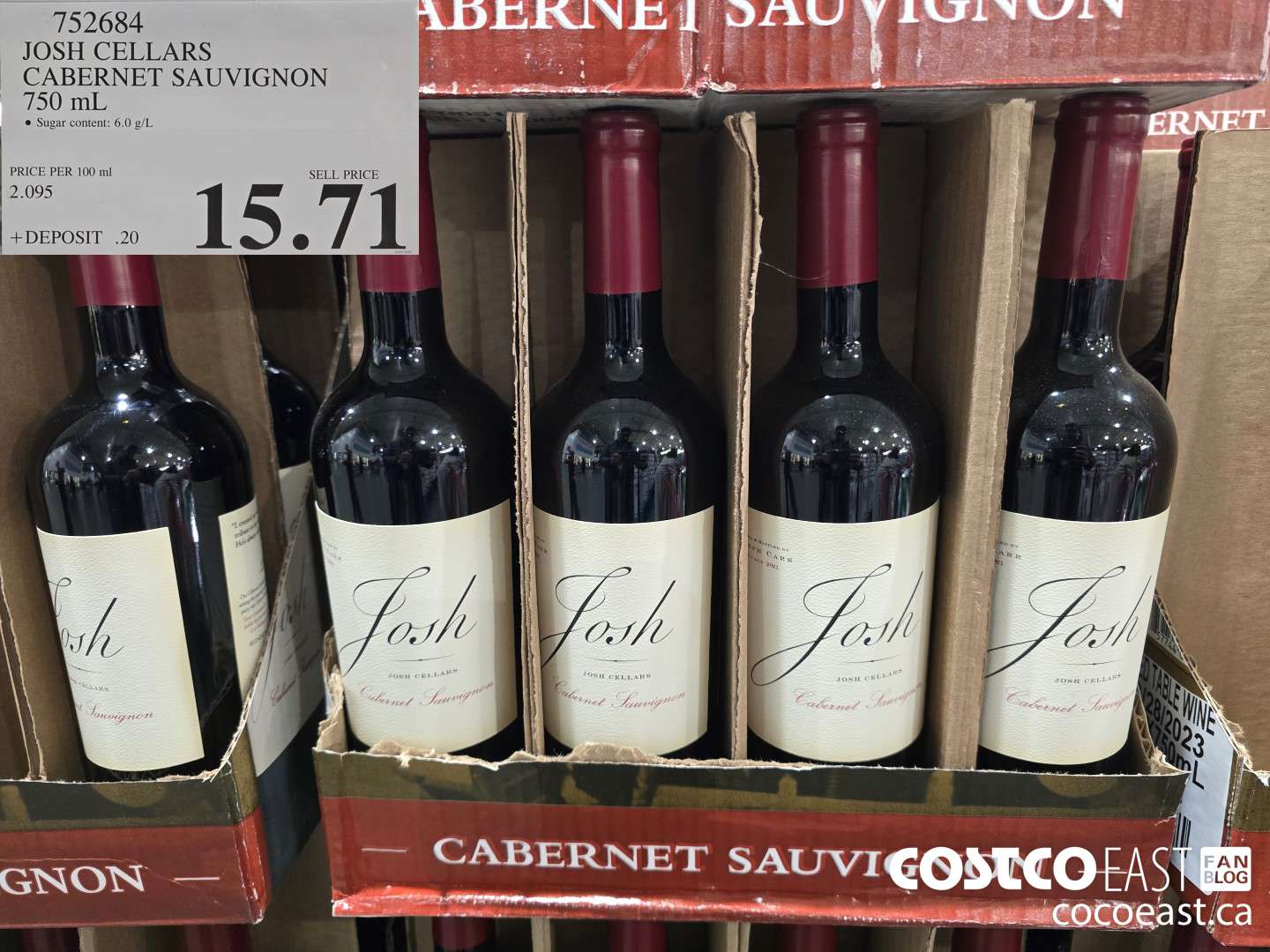 752684 JOSH CELLARS CABERNET SAUVIGNON 750 mL $15.71