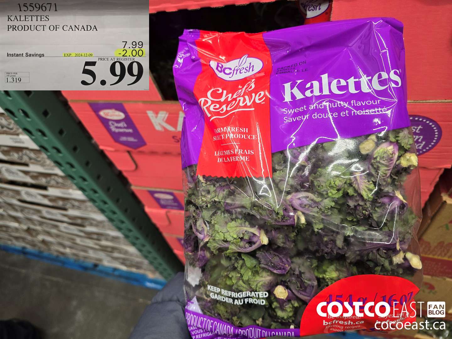 1559671 KALETTES PRODUCT OF CANADA ($2.00 INSTANT SAVINGS EXPIRES ON 2024-12-09) $5.99