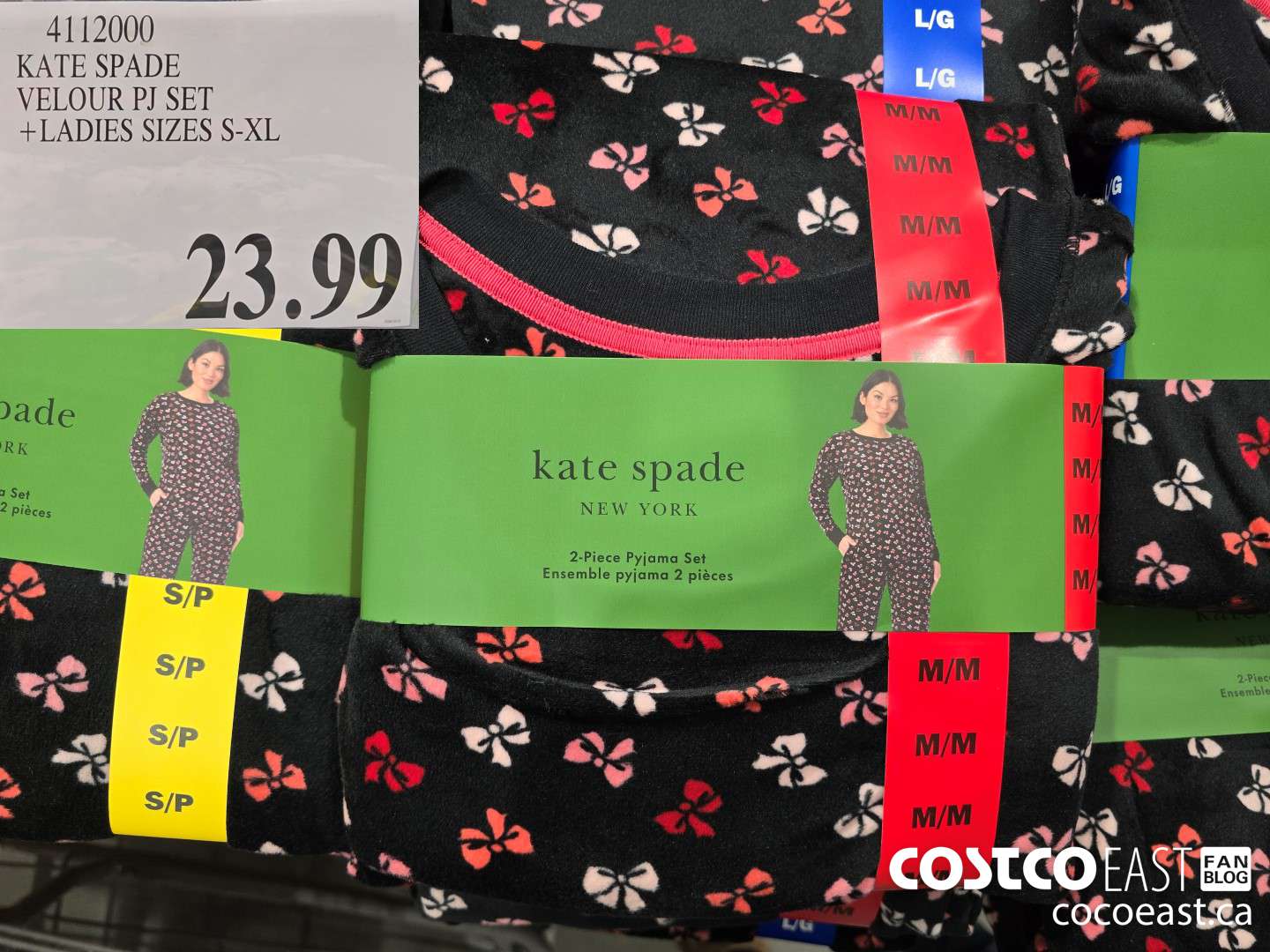 4112000 KATE SPADE VELOUR PJ SET + LADIES SIZES S-XL $23.99