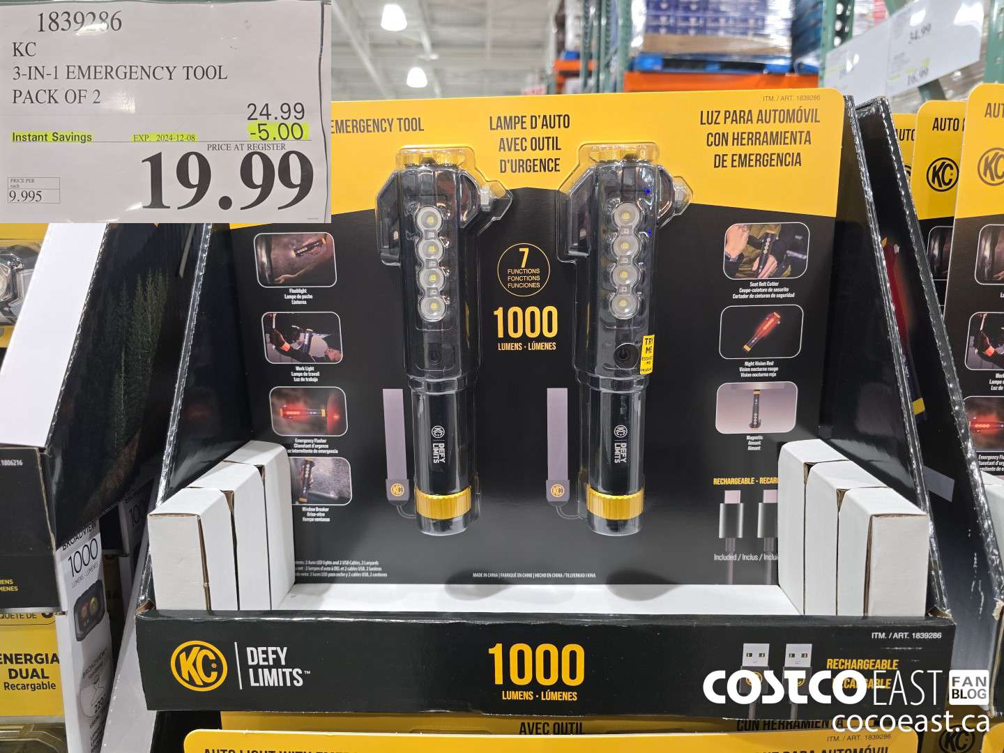 1839286 KC 3-IN-1 EMERGENCY TOOL PACK OF 2 ($5.00 INSTANT SAVINGS EXPIRES ON 2024-12-08) $19.99