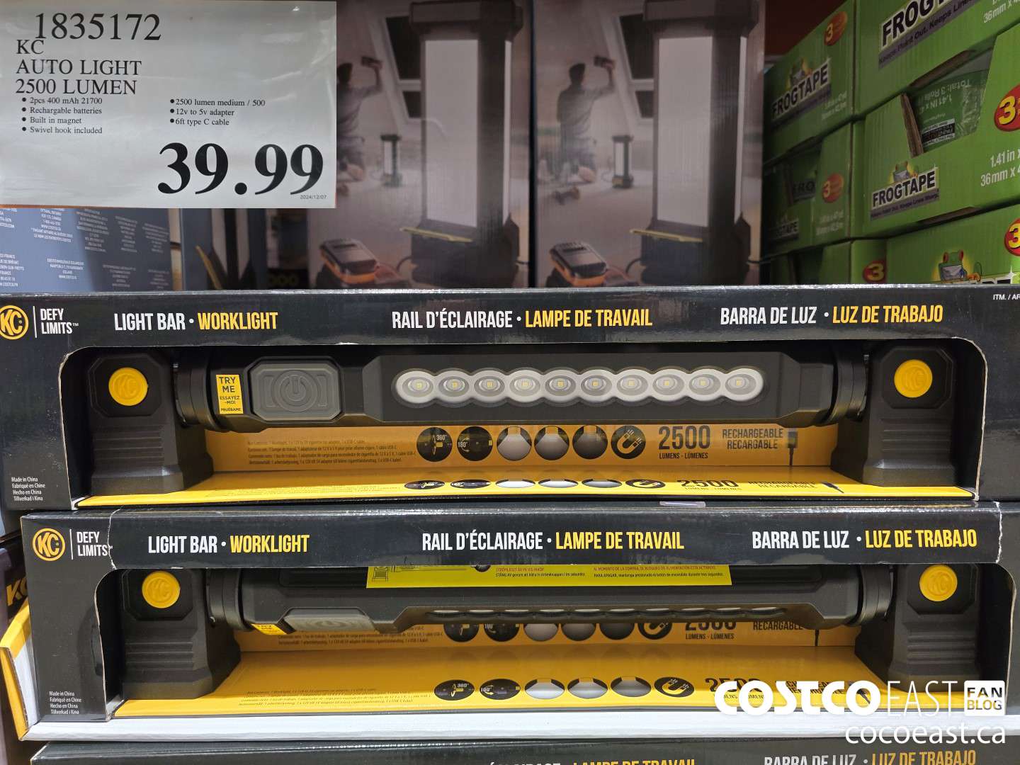 1835172 KC AUTO LIGHT 2500 LUMEN $39.99