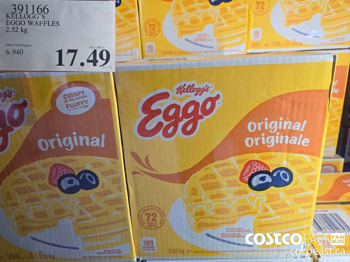391166 KELLOGG'S EGGO WAFFLES 2.52 KG $17.49