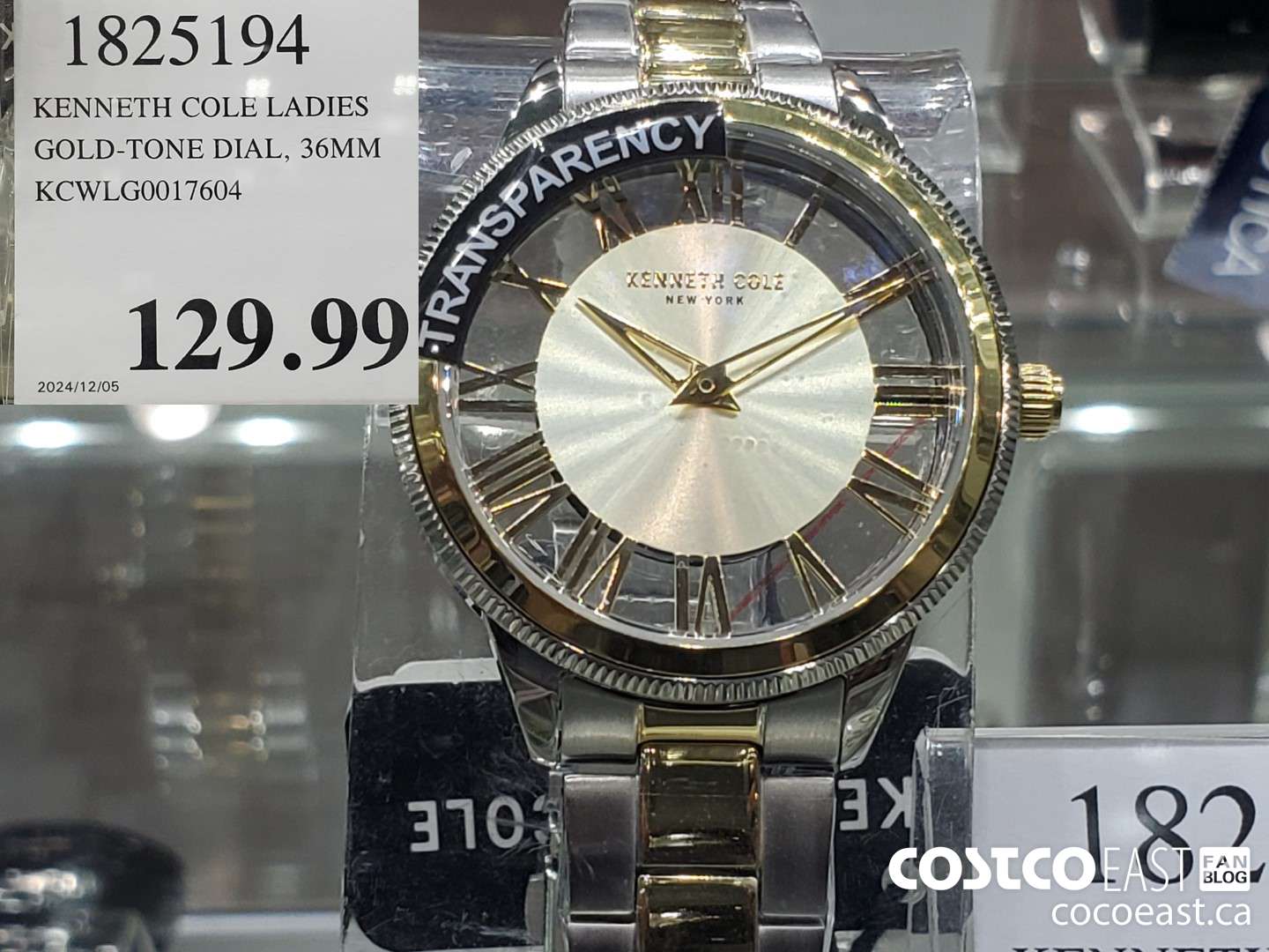 1825194 KENNETH COLE LADIES GOLD-TONE DIAL, 36MM KCWLG0017604 $129.99