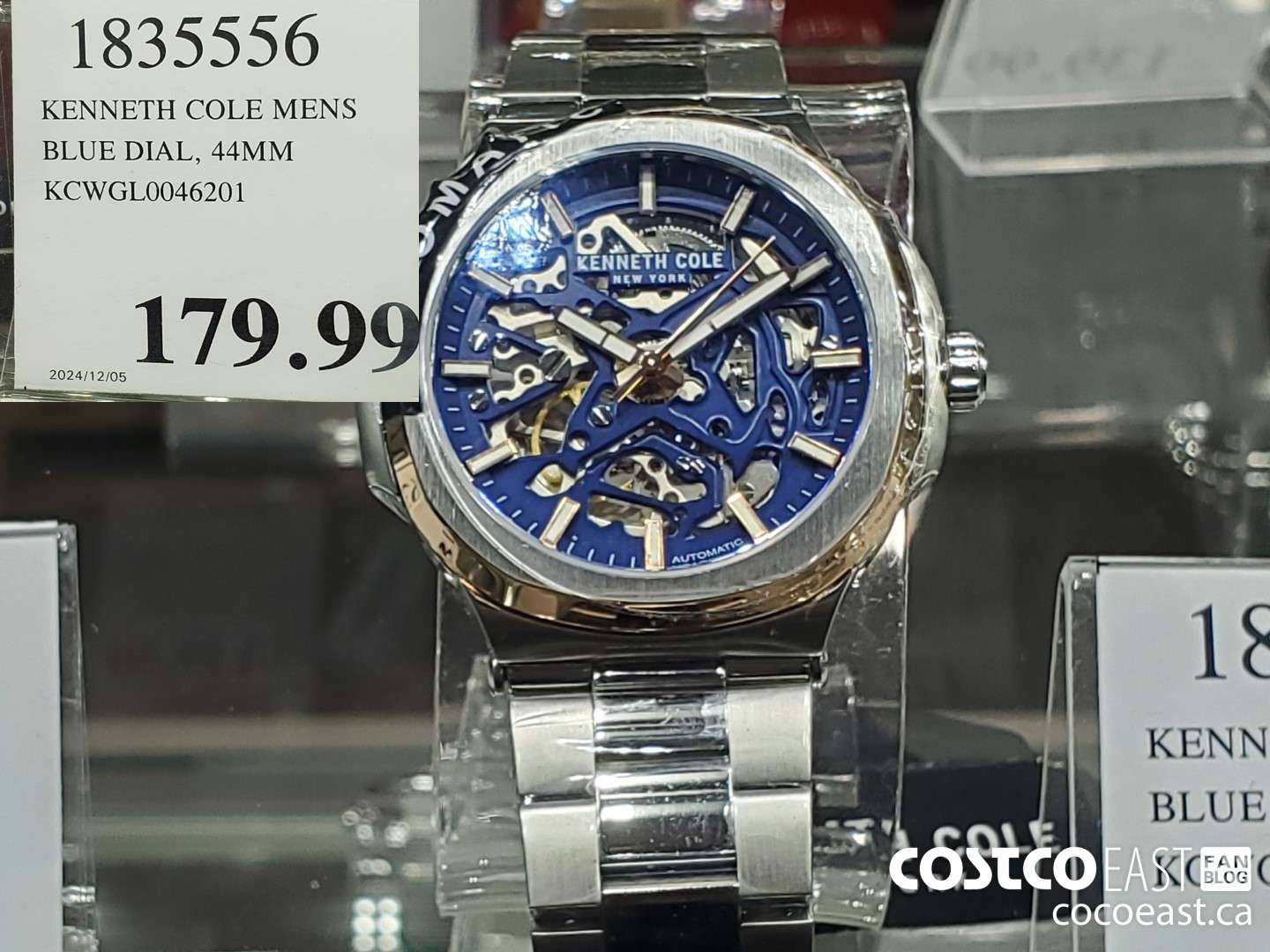 1835556 KENNETH COLE MENS BLUE DIAL, 44MM KCWGL0046201 $179.98