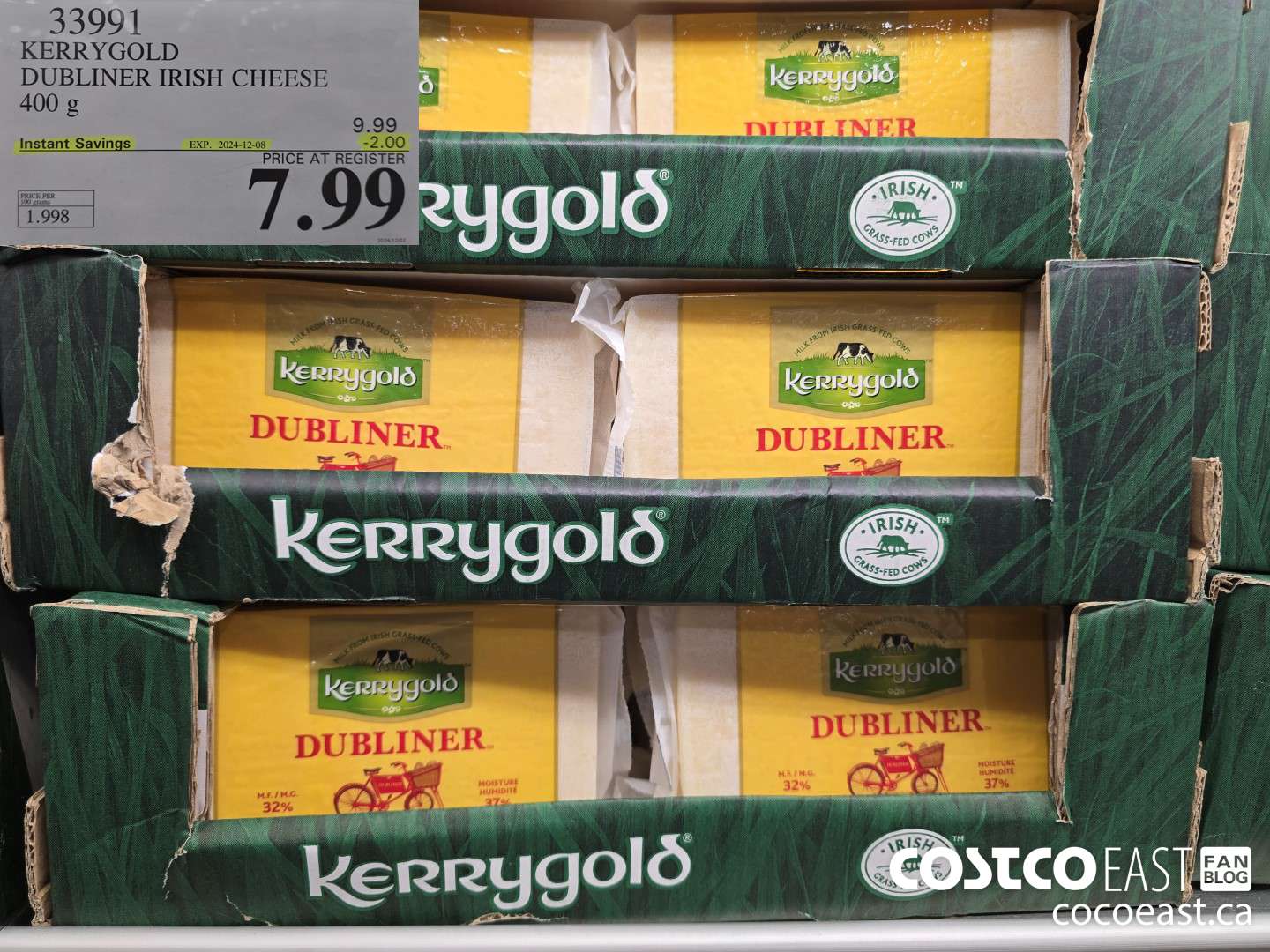 33991 KERRYGOLD DUBLINER IRISH CHEESE 400 g ($2.00 INSTANT SAVINGS EXPIRES ON 2024-12-08) $7.99