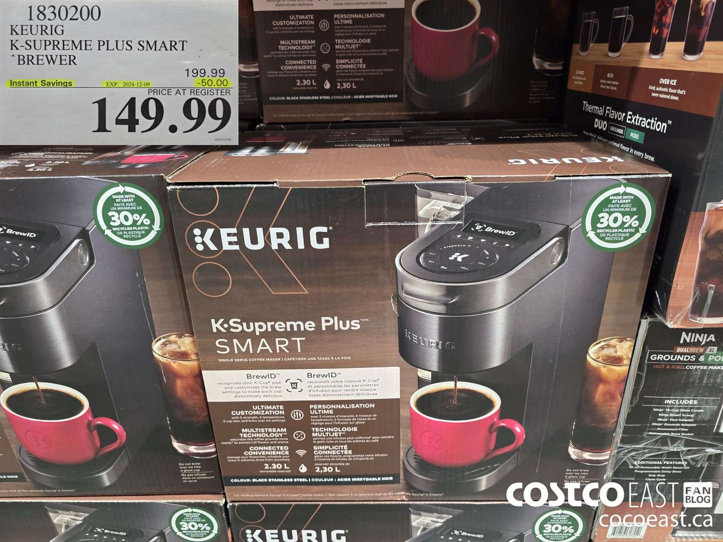 1830200 KEURIG K-SUPREME PLUS SMART BREWER ($50.00 INSTANT SAVINGS EXPIRES ON 2024-12-09) $149.99