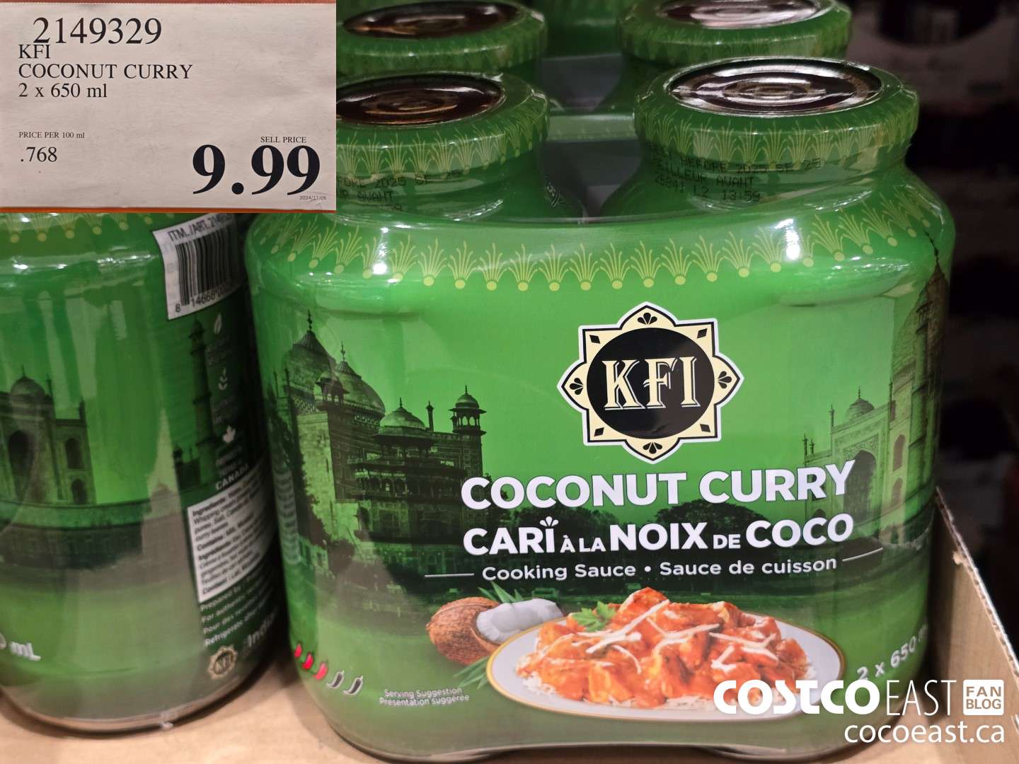 2149329 KFI COCONUT CURRY 2 x 650 ml $9.99