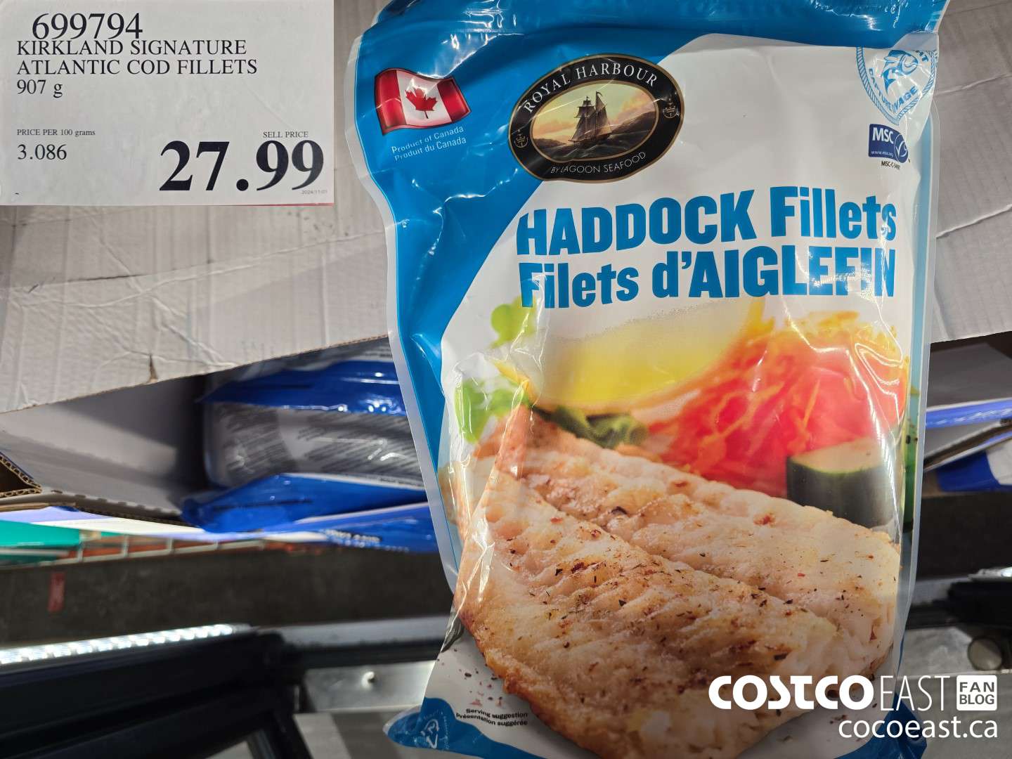 699794 KIRKLAND SIGNATURE ATLANTIC COD FILLETS 907 g $27.99