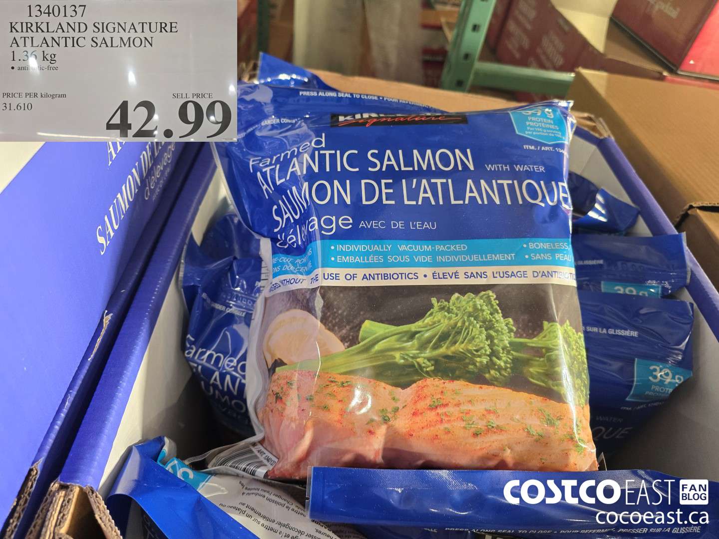 1340137 KIRKLAND SIGNATURE ATLANTIC SALMON 1.34 kg $42.99