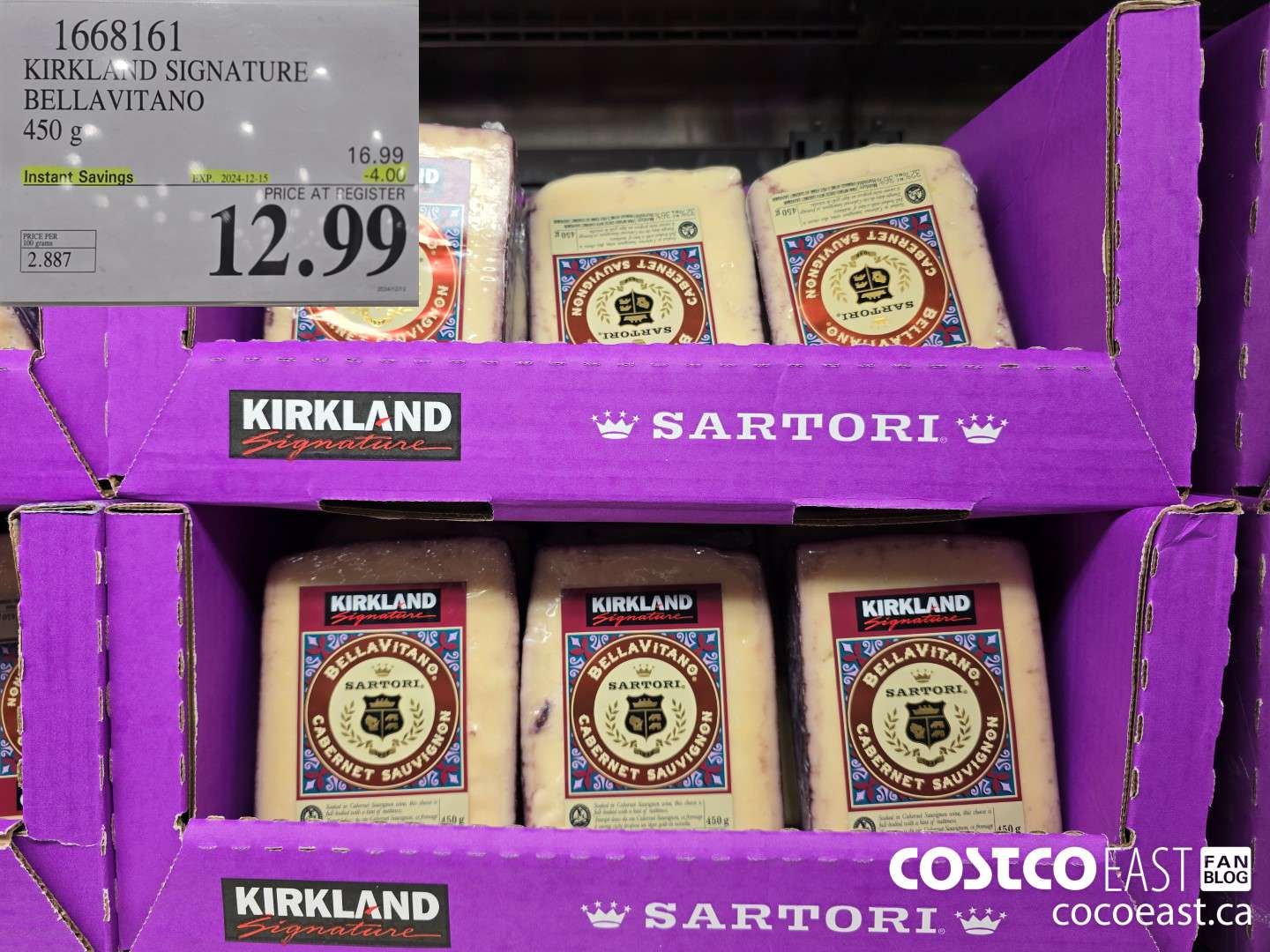 1668161 KIRKLAND SIGNATURE BELLAVITANO 450 g ($4.00 INSTANT SAVINGS EXPIRES ON 2024-12-15) $12.99