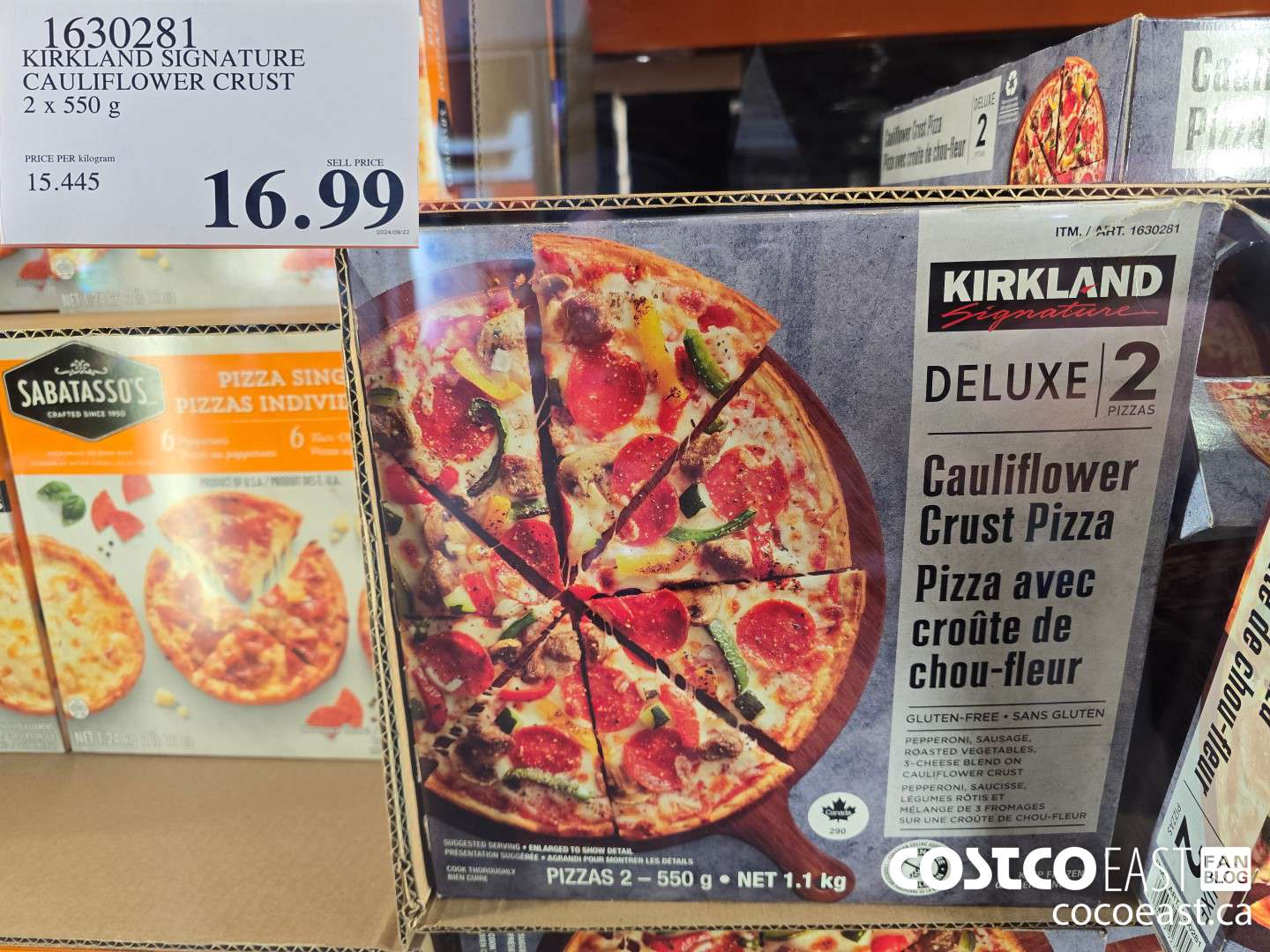 1630281 KIRKLAND SIGNATURE CAULIFLOWER CRUST 2 x 550 G $16.99