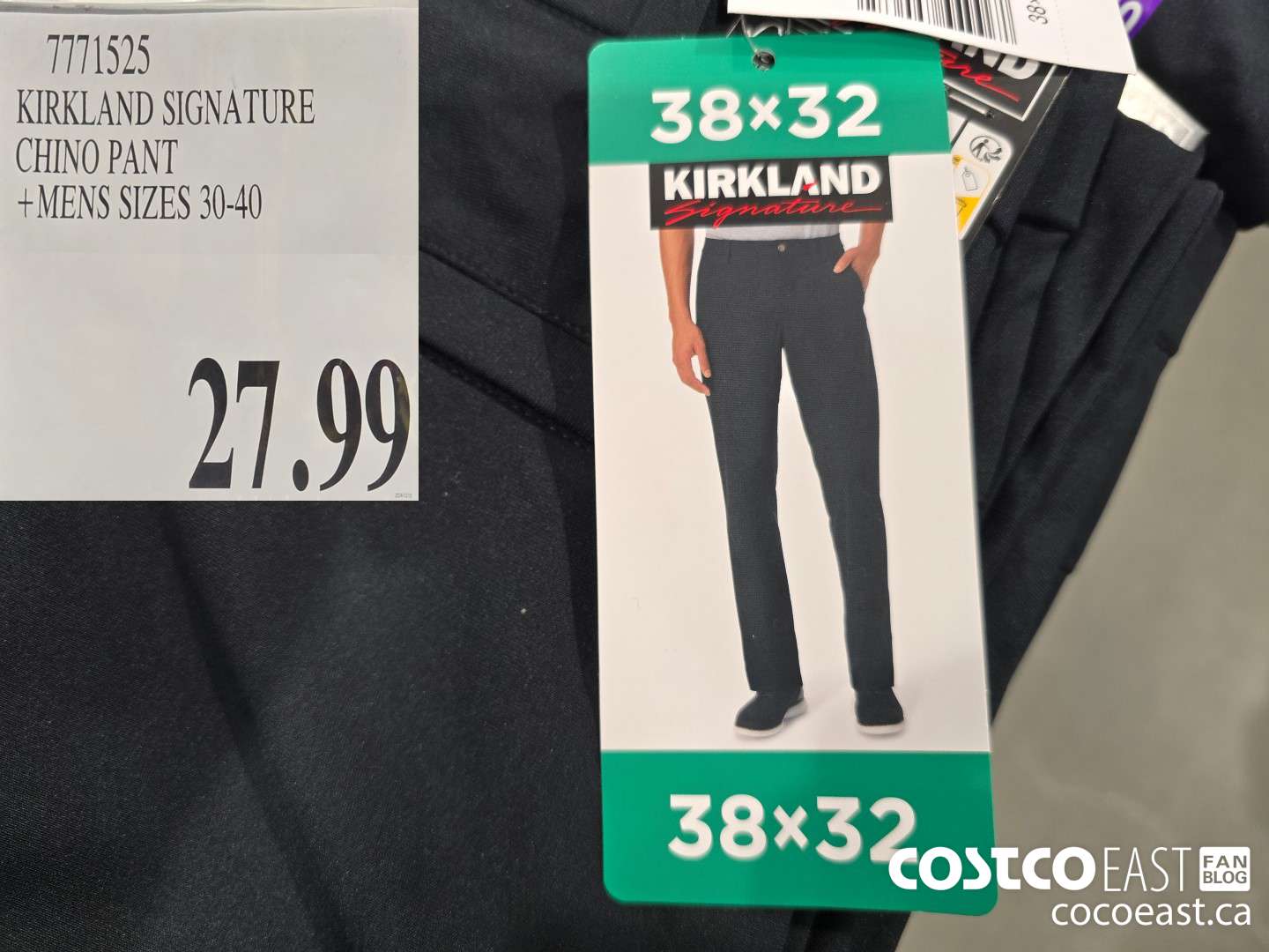 7771525 KIRKLAND SIGNATURE CHINO PANT + MENS SIZES 30-40 $27.99