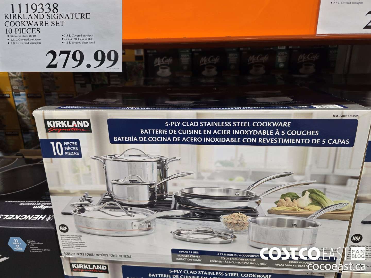 1119338 KIRKLAND SIGNATURE COOKWARE SET 10 PIECES $279.99