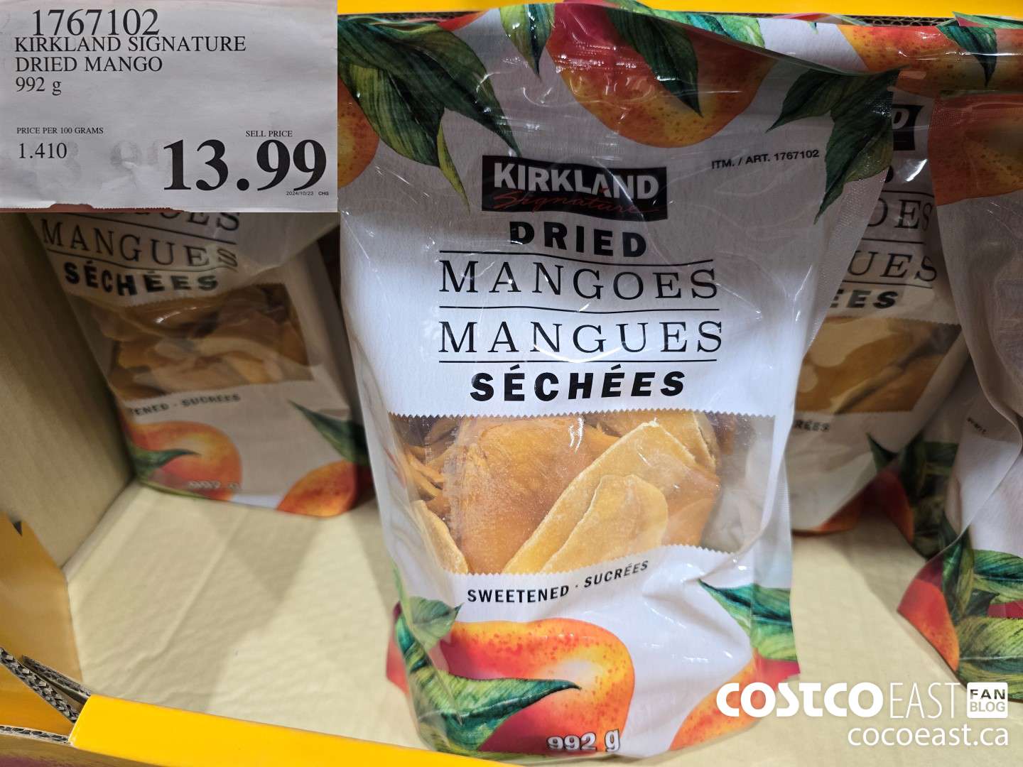 1767102 KIRKLAND SIGNATURE DRIED MANGO 992 G $13.99