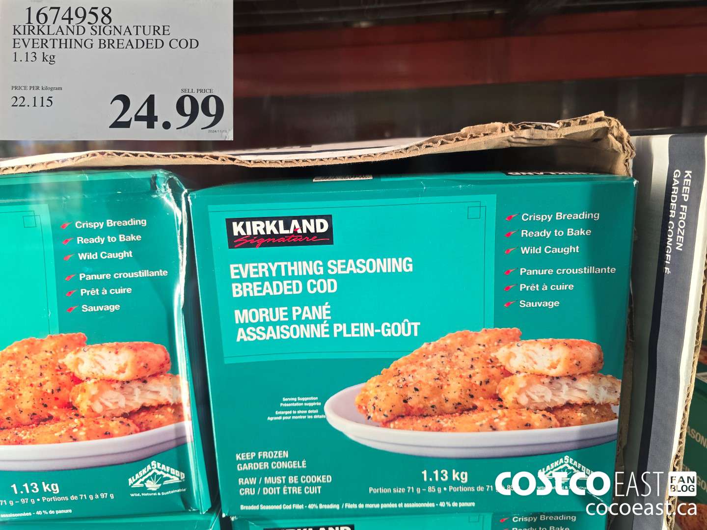 1674958 KIRKLAND SIGNATURE EVERYTHING BREADED COD 1.13 KG $24.99
