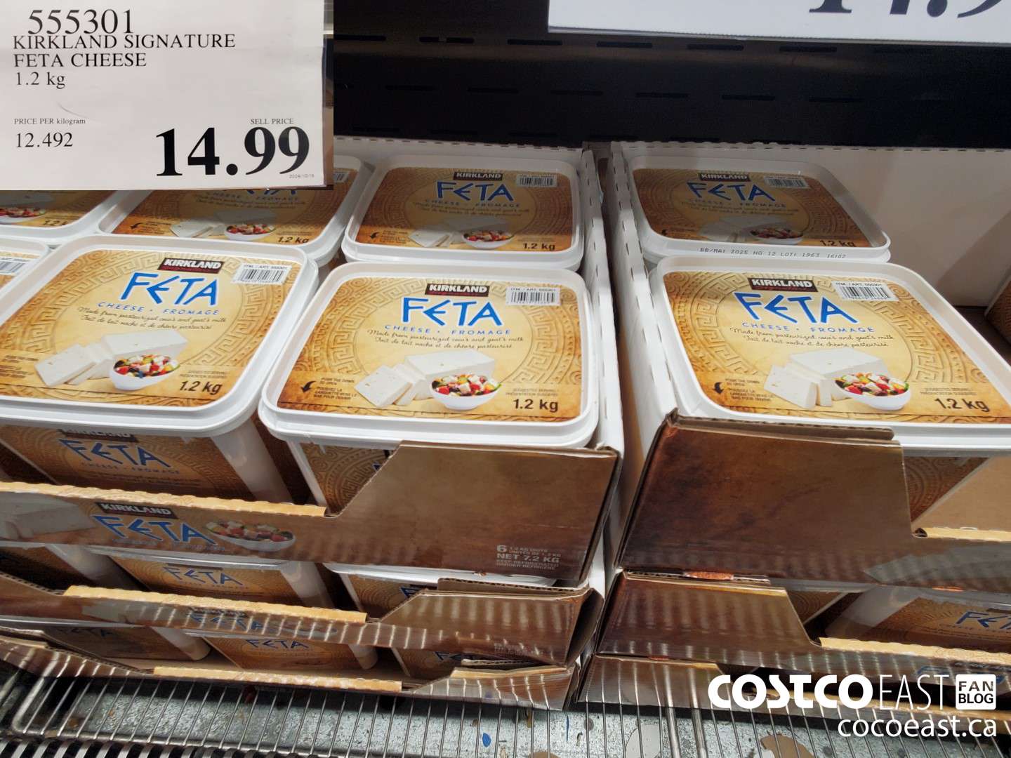 555301 KIRKLAND SIGNATURE FETA CHEESE 1.2 KG $14.99