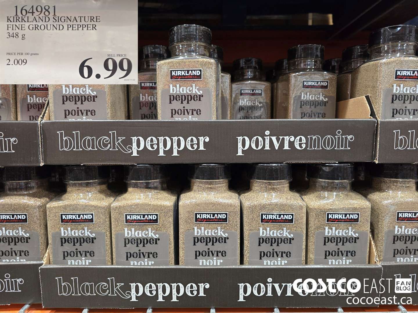 164981 KIRKLAND SIGNATURE FINE GROUND PEPPER 348 G $6.99