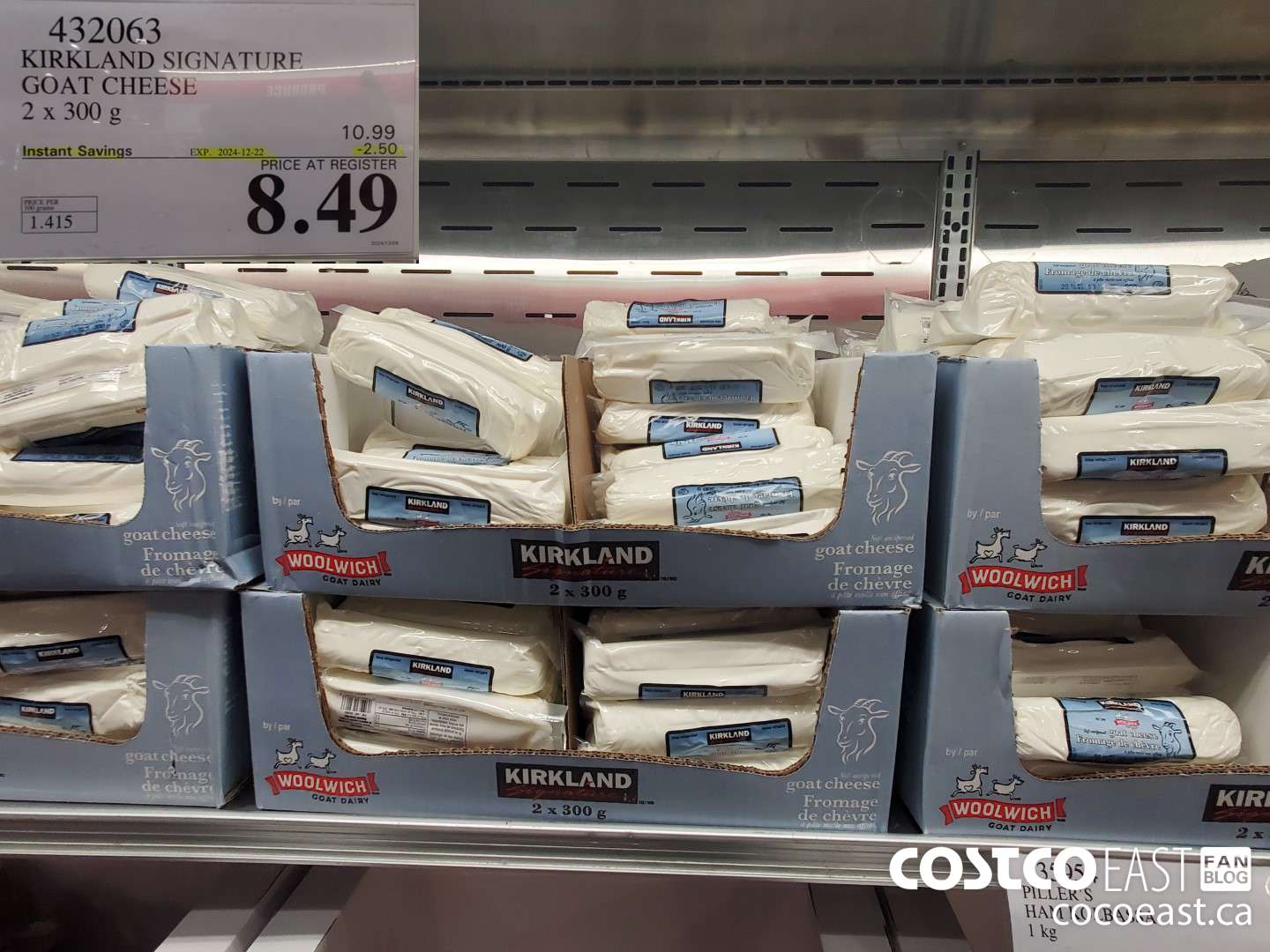 432063 KIRKLAND SIGNATURE GOAT CHEESE 2 X 300 G ($2.50 INSTANT SAVINGS EXPIRES ON 2024-12-22) $8.49