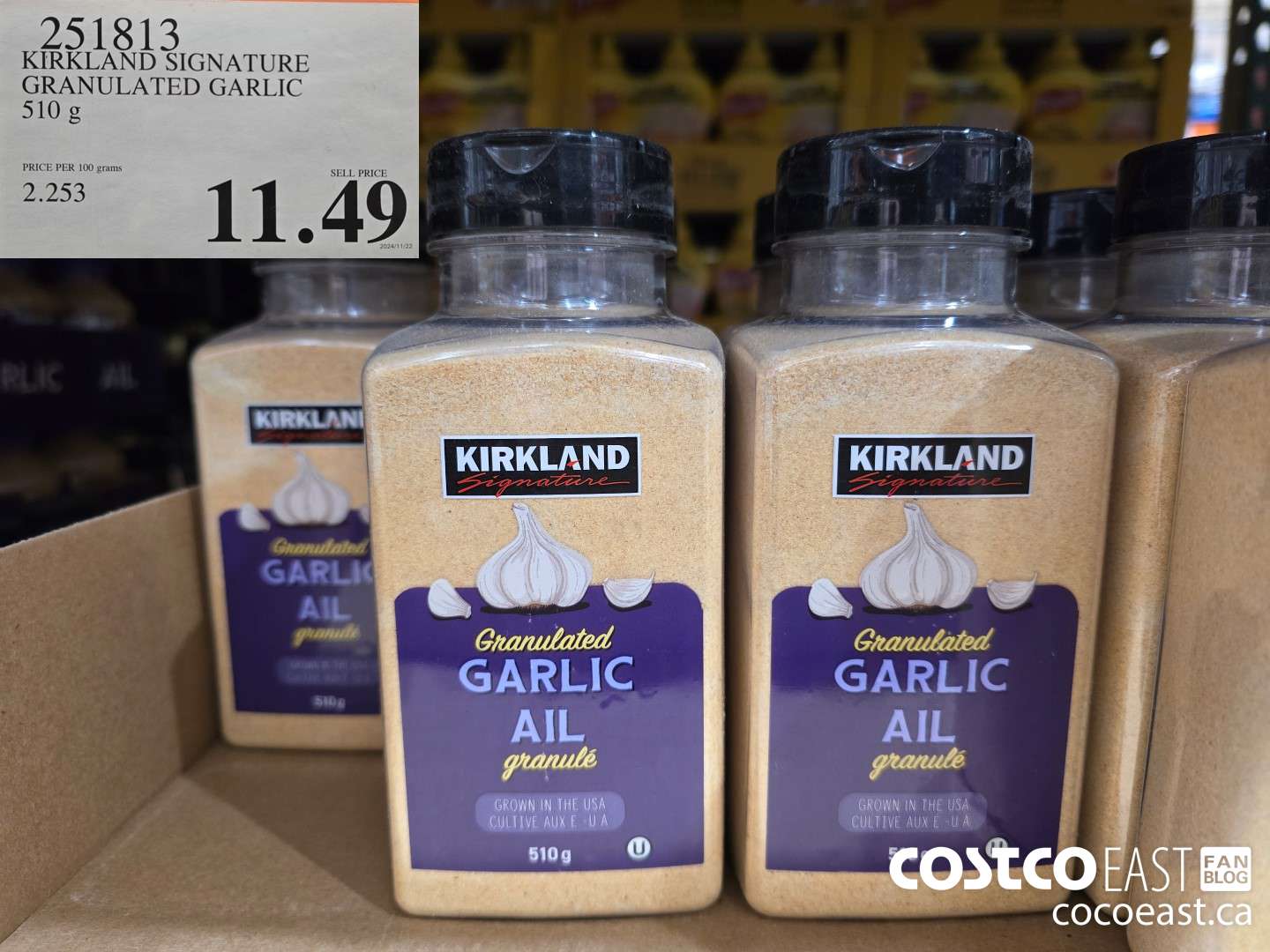 251813 KIRKLAND SIGNATURE GRANULATED GARLIC 510 G $11.49