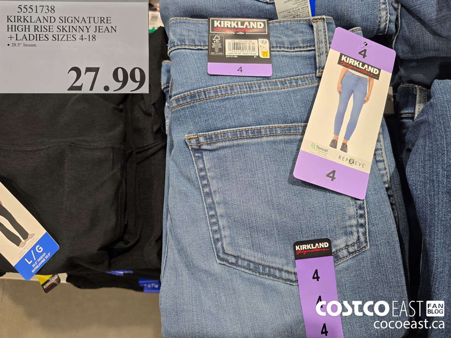 5551738 KIRKLAND SIGNATURE HIGH RISE SKINNY JEAN + LADIES SIZES 4-18 $27.99