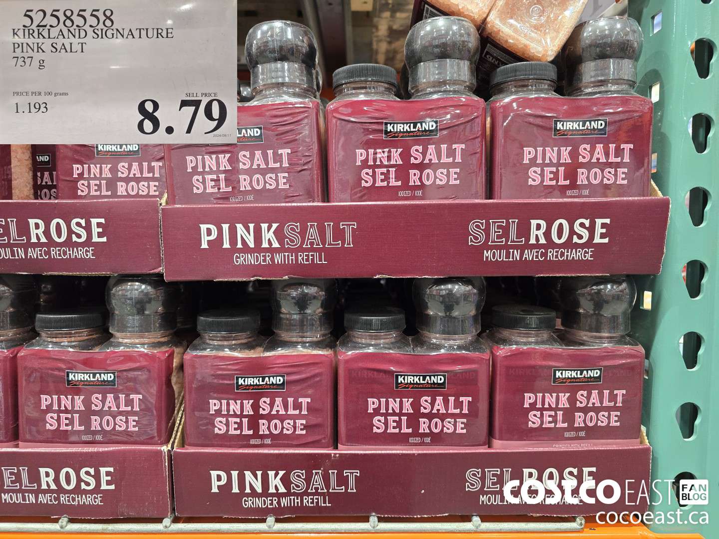 5258558 KIRKLAND SIGNATURE HIMALAYAN PINK SALT 737 G $8.79