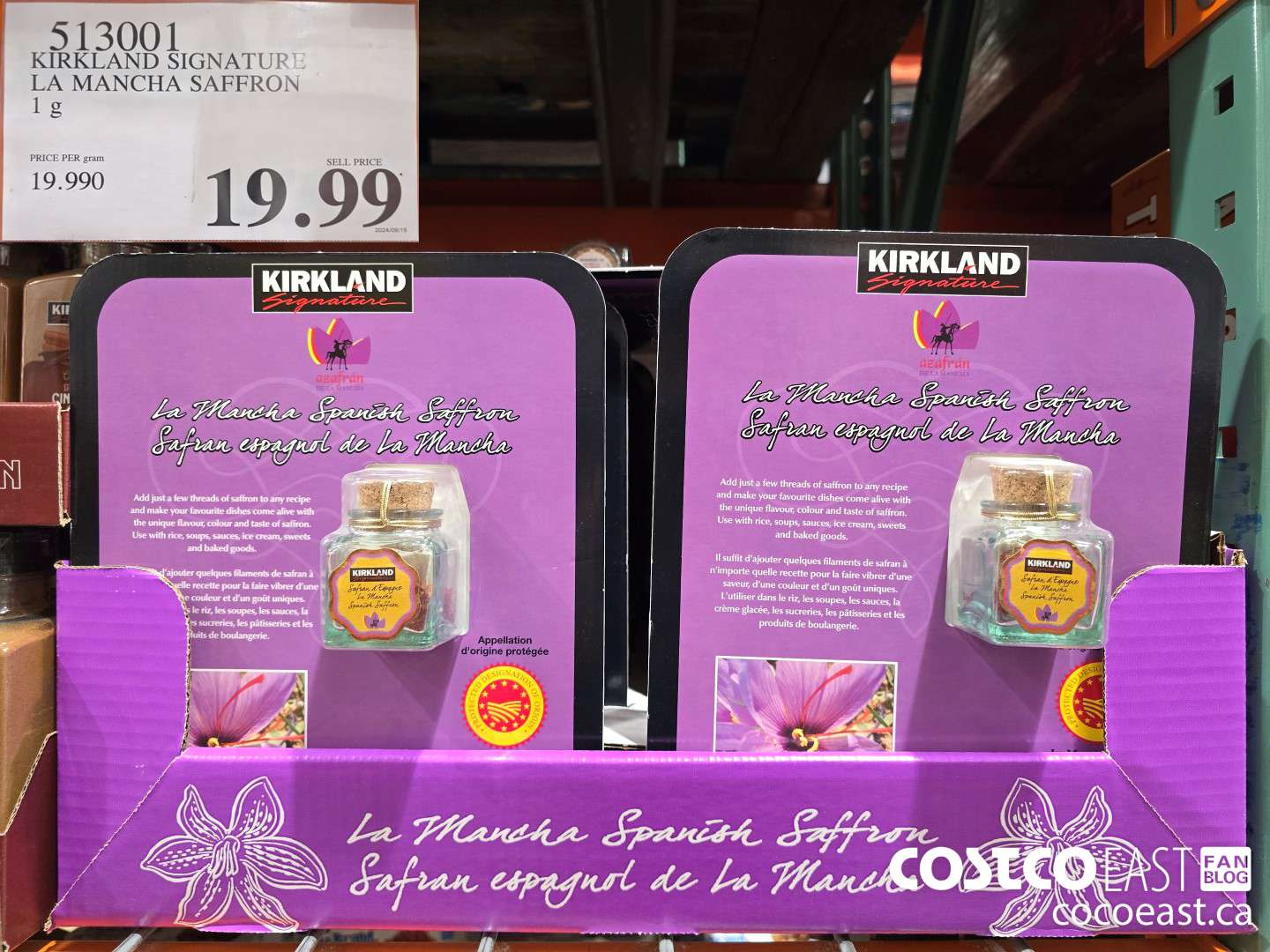 513001 KIRKLAND SIGNATURE LA MANCHA SAFFRON 1 g $19.99
