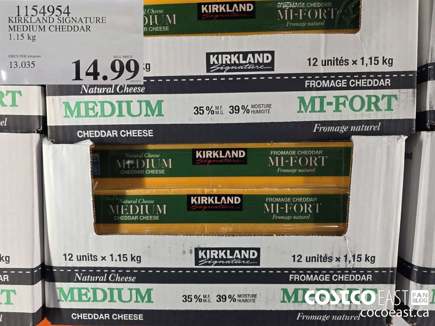1154954 KIRKLAND SIGNATURE MEDIUM CHEDDAR 1.15 KG $14.99