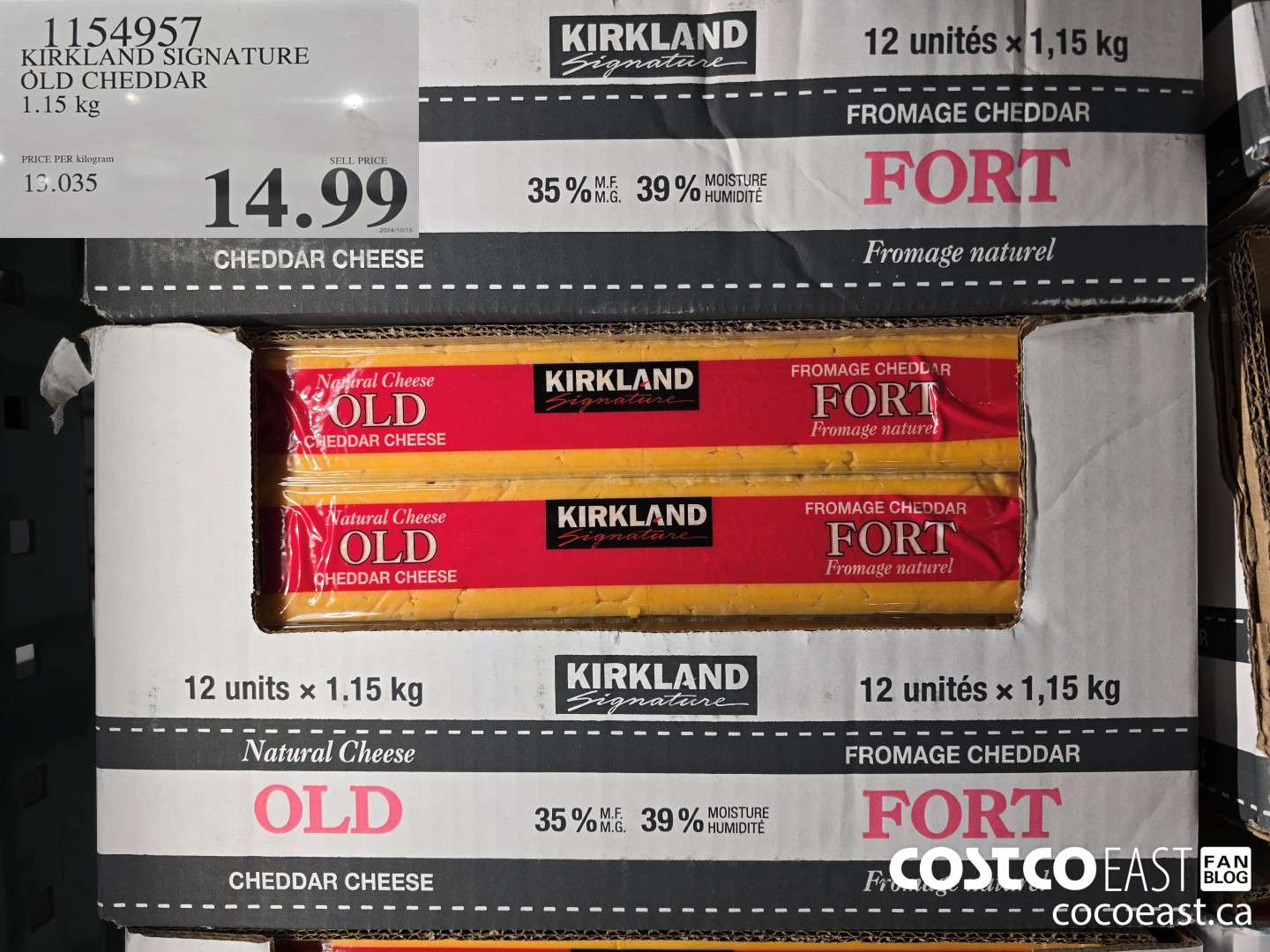 1154957 KIRKLAND SIGNATURE OLD CHEDDAR 1.15 KG $14.99