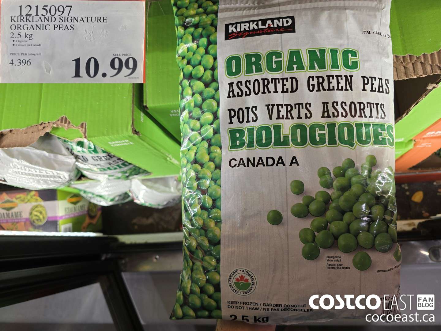 1215097 KIRKLAND SIGNATURE ORGANIC PEAS 2.5 KG $10.99