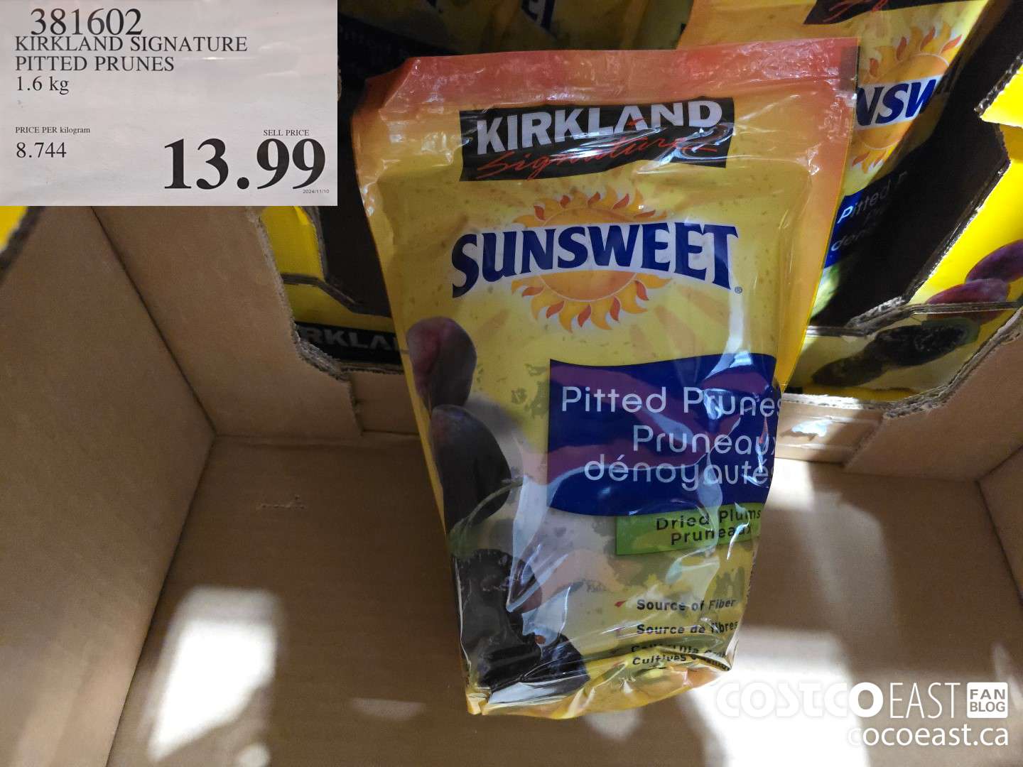 381602 KIRKLAND SIGNATURE PITTED PRUNES 1.6 KG $13.99