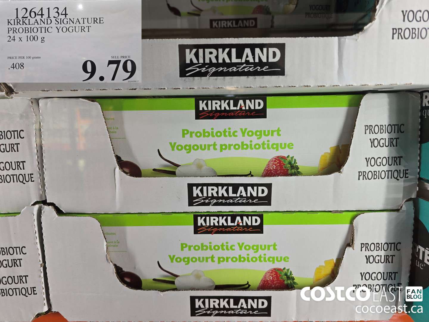 1264134 KIRKLAND SIGNATURE PROBIOTIC YOGURT 24 x 100 g $9.79