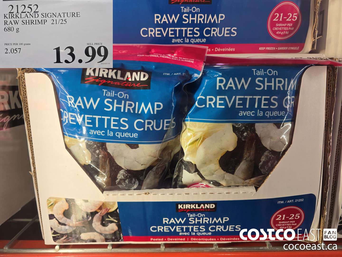 21252 KIRKLAND SIGNATURE RAW SHRIMP 21/25 680 g $13.99
