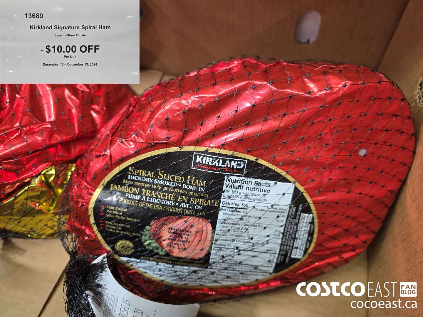 13689 KIRKLAND SIGNATURE SPIRAL HAM ($10.00 INSTANT SAVINGS)