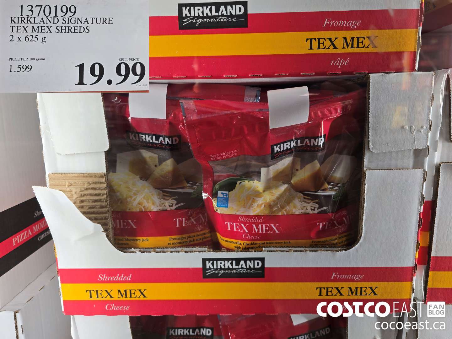1370199 KIRKLAND SIGNATURE TEX MEX SHREDS 2 X 625G $19.99
