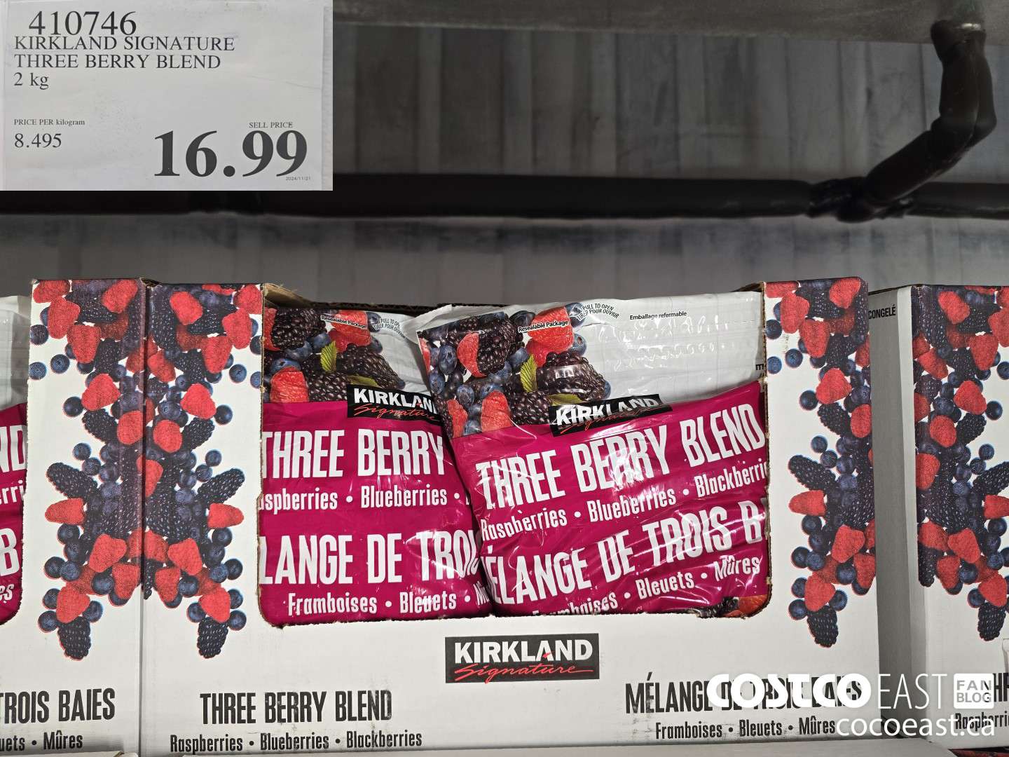 410746 KIRKLAND SIGNATURE THREE BERRY BLEND 2 KG $16.99