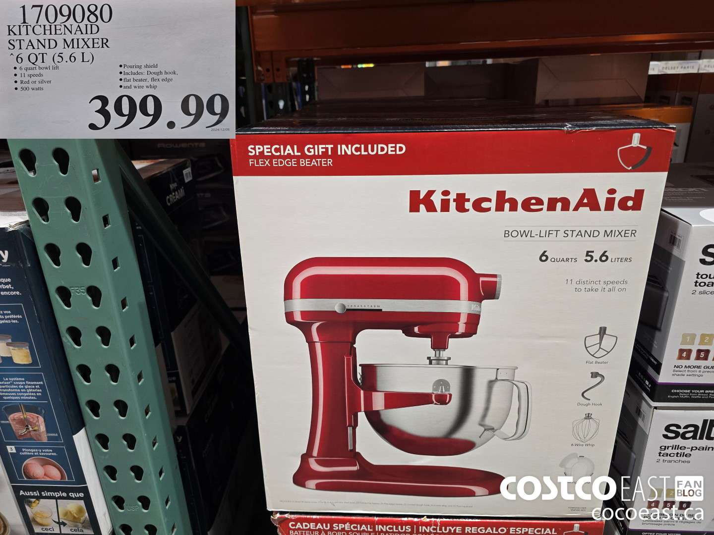 1709080 KITCHENAID STAND MIXER 6 QT (5.6 L) $399.99