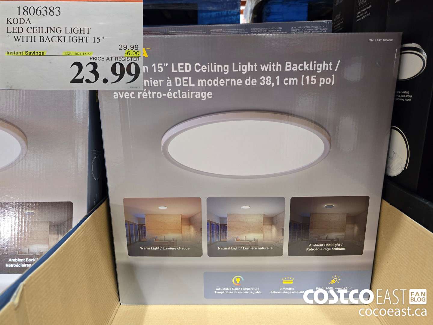 1806383 KODA LED CEILING LIGHT WITH BACKLIGHT 15