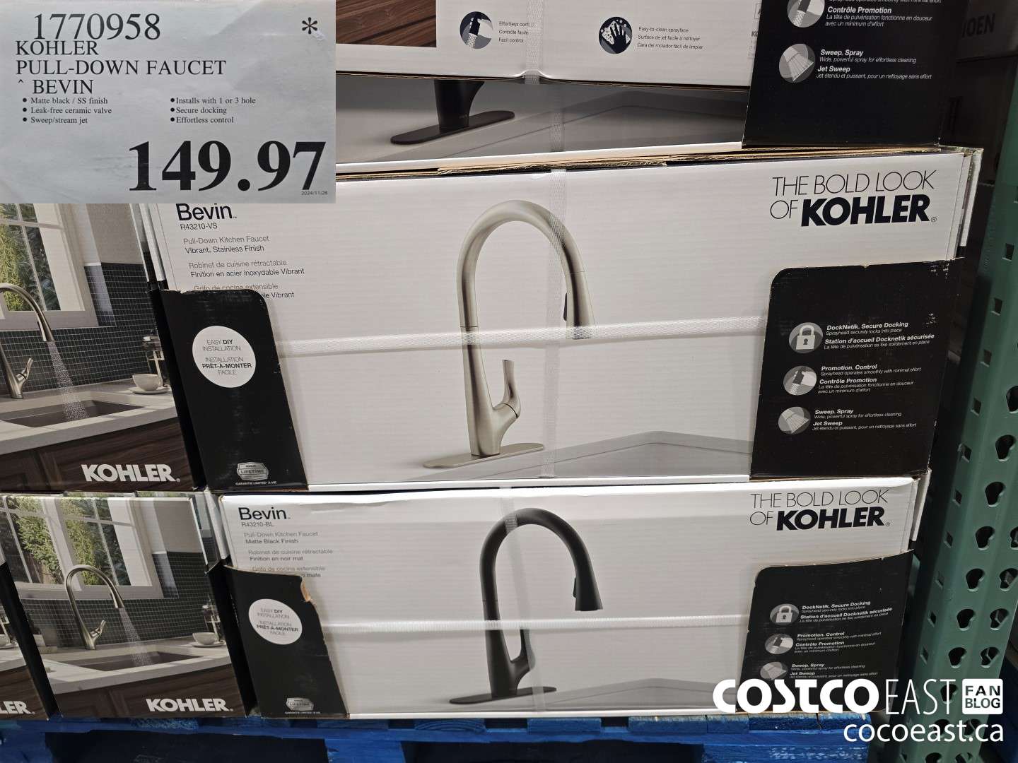 1770958 KOHLER PULL-DOWN FAUCET ~ BEVIN  $149.97