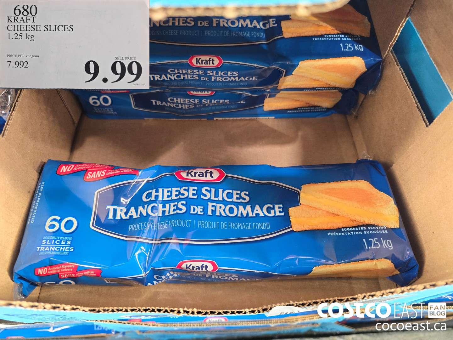 680 KRAFT CHEESE SLICES 1.25 KG $9.99