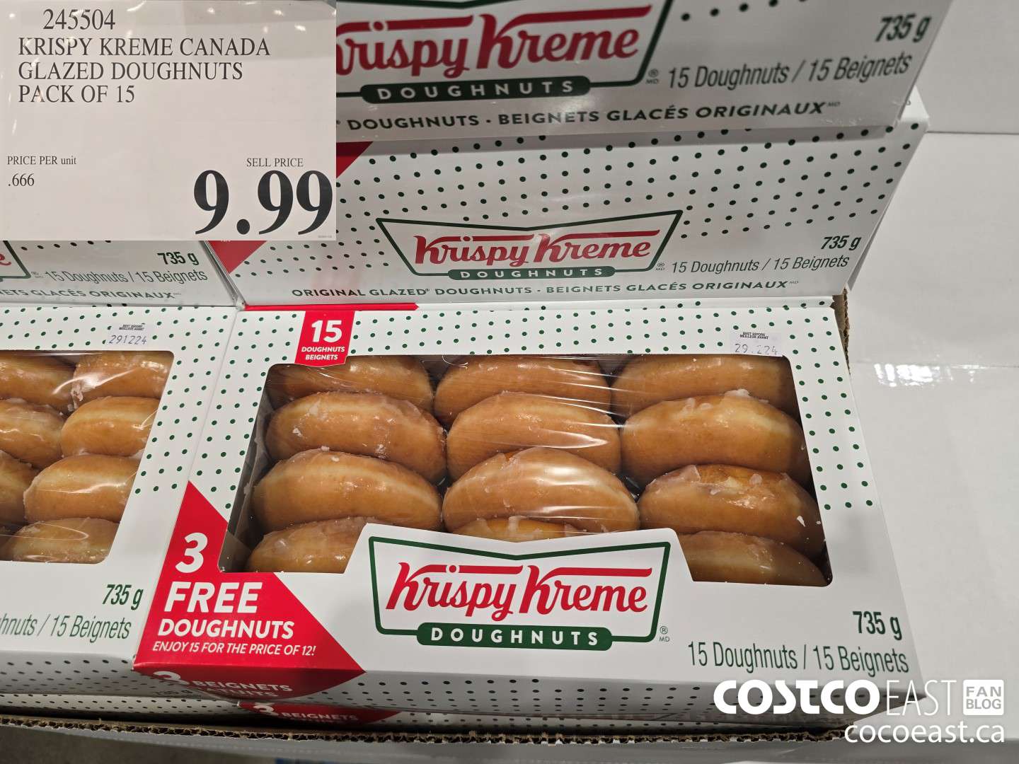 245504 KRISPY KREME CANADA GLAZED DOUGHNUTS PACK OF 15 $9.99