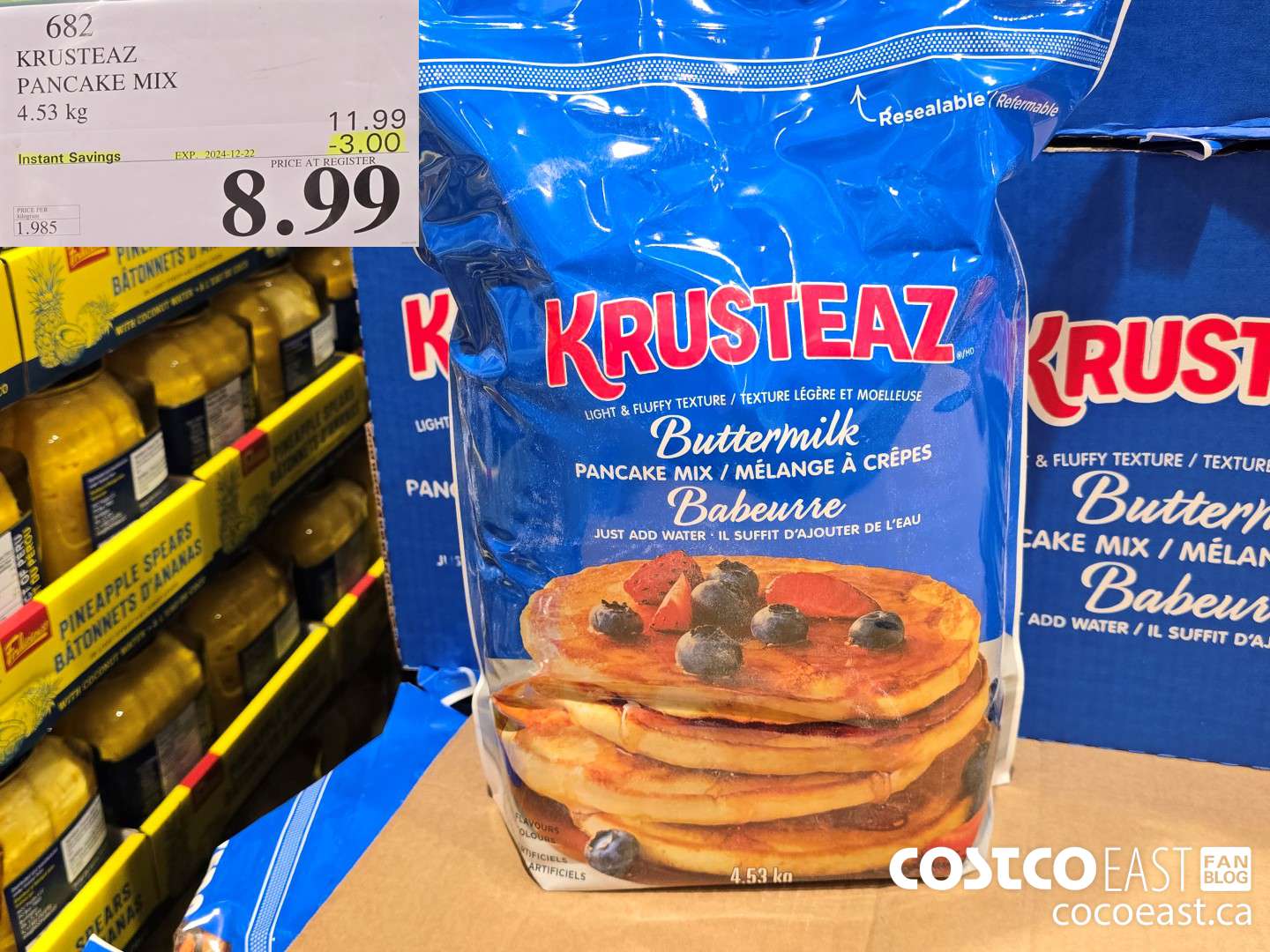 682 KRUSTEAZ PANCAKE MIX 4.53KG ($3.00 INSTANT SAVINGS EXPIRES ON 2024-12-22) $8.99