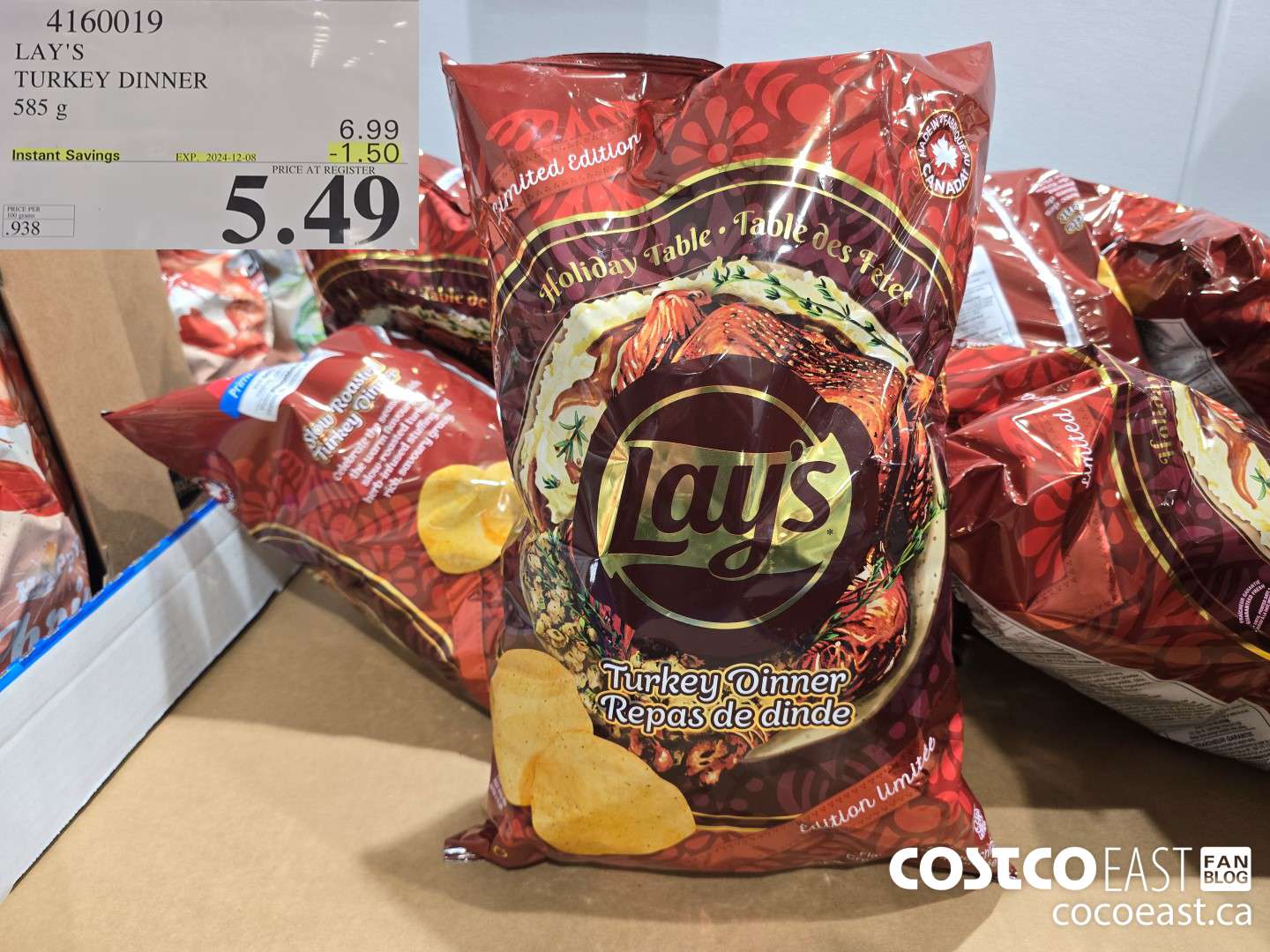 4160019 LAY'S TURKEY DINNER 585 G ($1.50 INSTANT SAVINGS EXPIRES ON 2024-12-08) $5.49