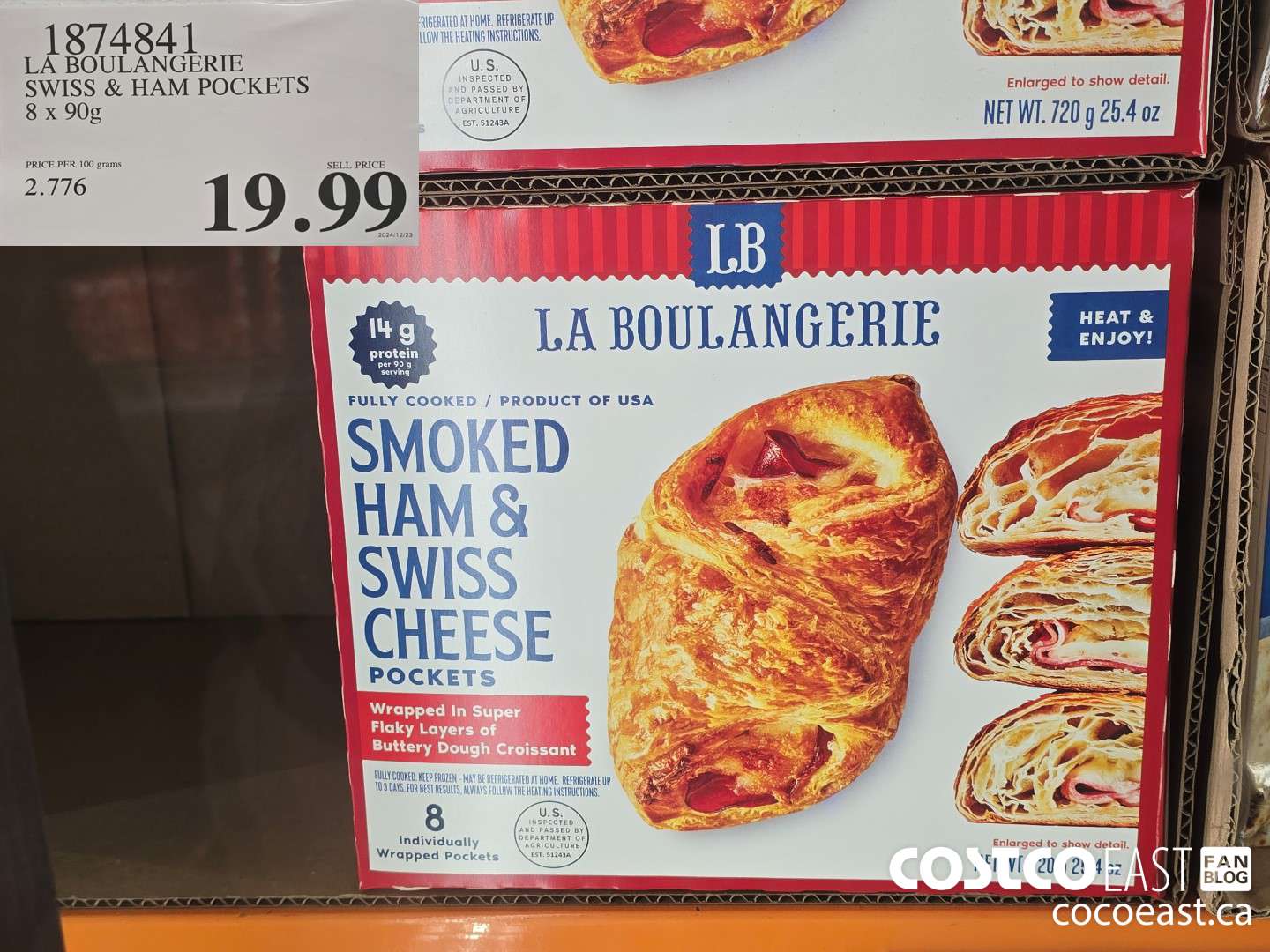 1874841 LA BOULANGERIE SWISS & HAM POCKETS 8 x 90g $19.99