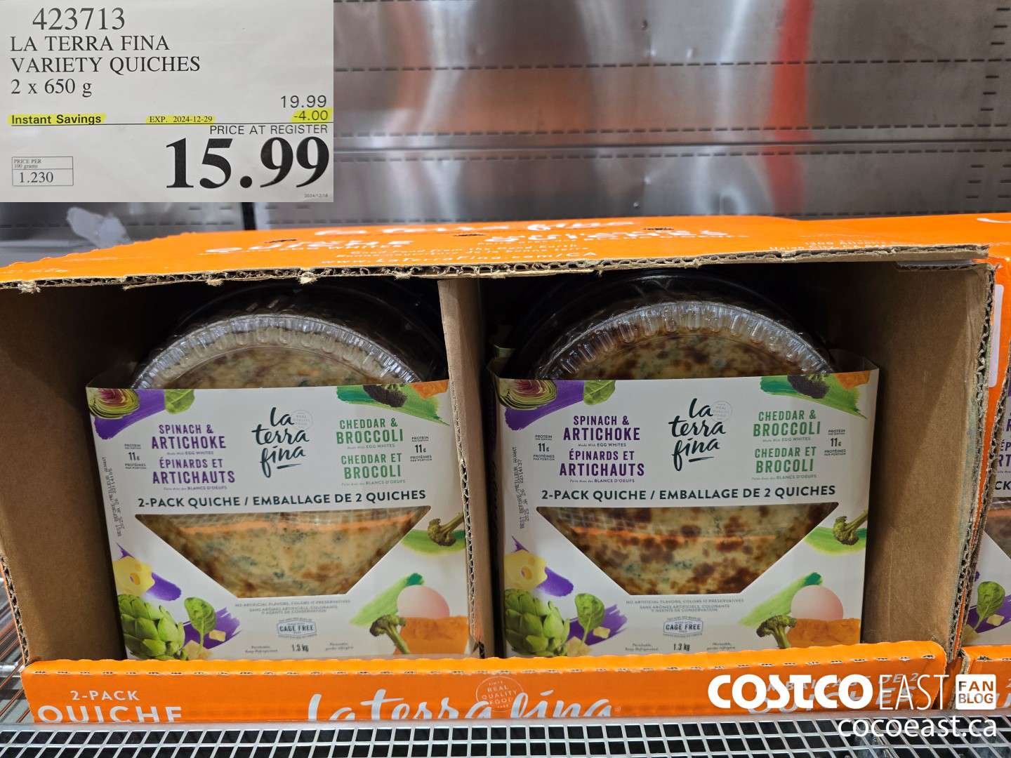 423713 LA TERRA FINA VARIETY QUICHES 2 X 650 G ($4.00 INSTANT SAVINGS EXPIRES ON 2024-12-29) $15.99