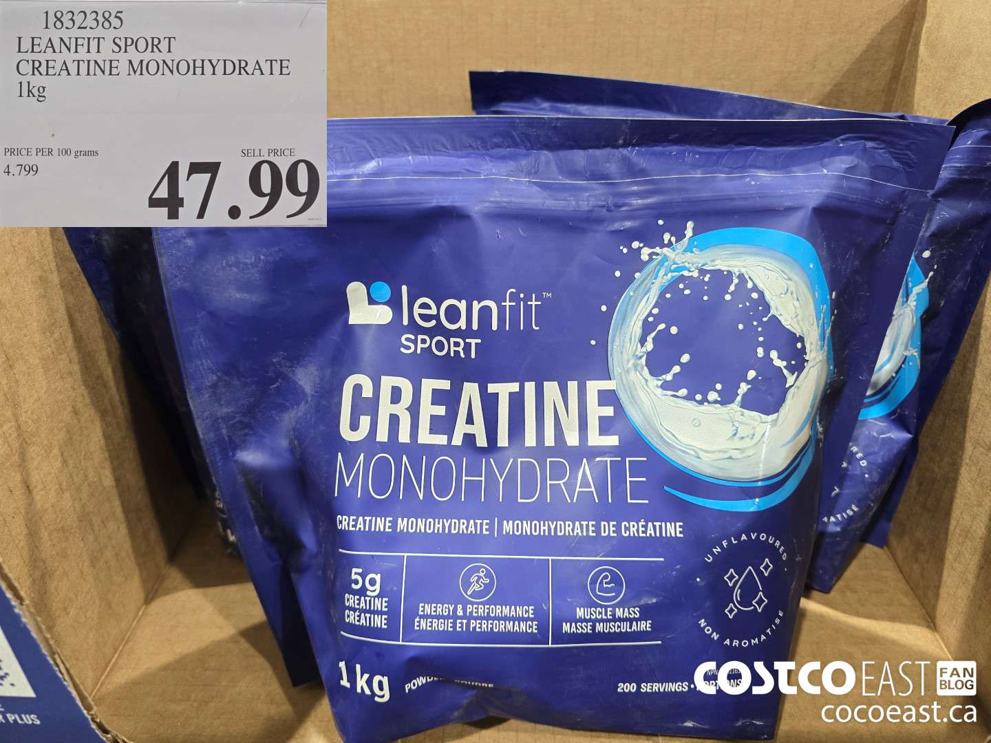 1832385 LEANFIT SPORT CREATINE MONOHYDRATE 1 KG $47.99