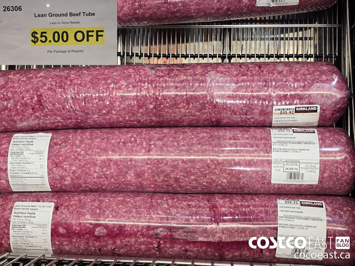 26306 LEAN GROUND BEEF TUBE ($5.00 INSTANT SAVINGS)