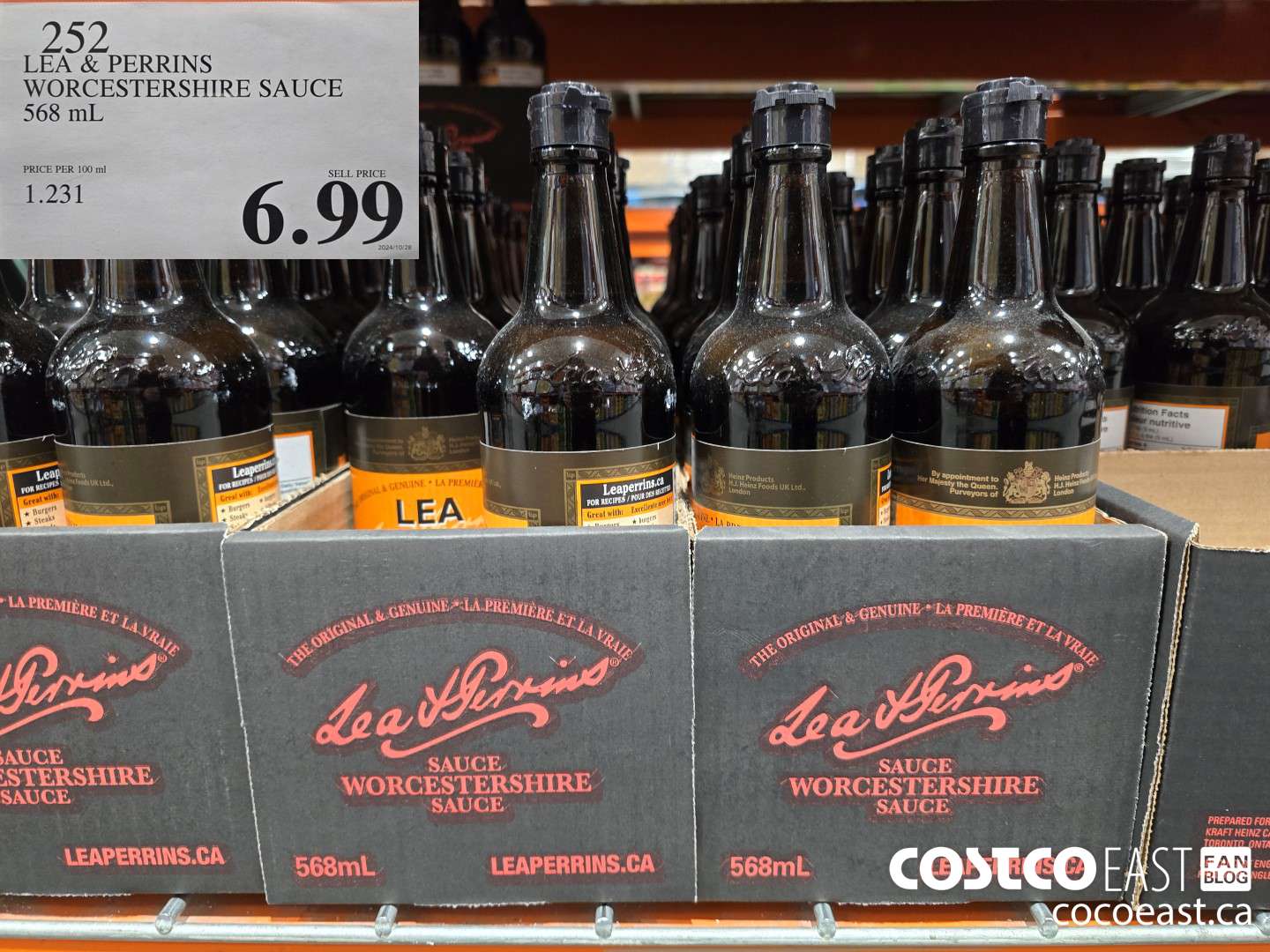 252 LEA & PERRINS WORCESTERSHIRE SAUCE 568 ML $6.99
